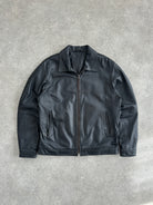 Vintage 1990s Minimal Leather Jacket - L/XL - SYLK