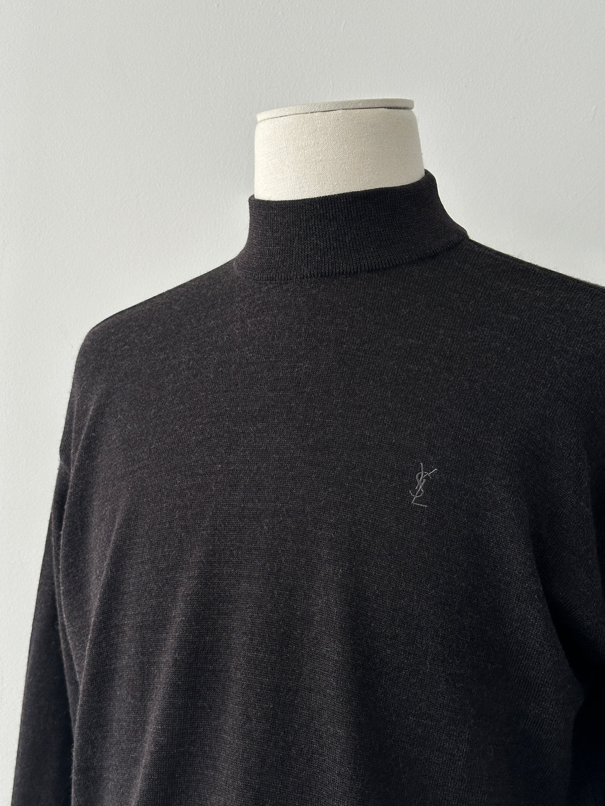 Yves Saint Laurent 1990s Wool High Neck High Neck Jumper - M