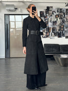 Vintage 1990s Square Buckle Woven Leather Belt - W31-35 - SYLK