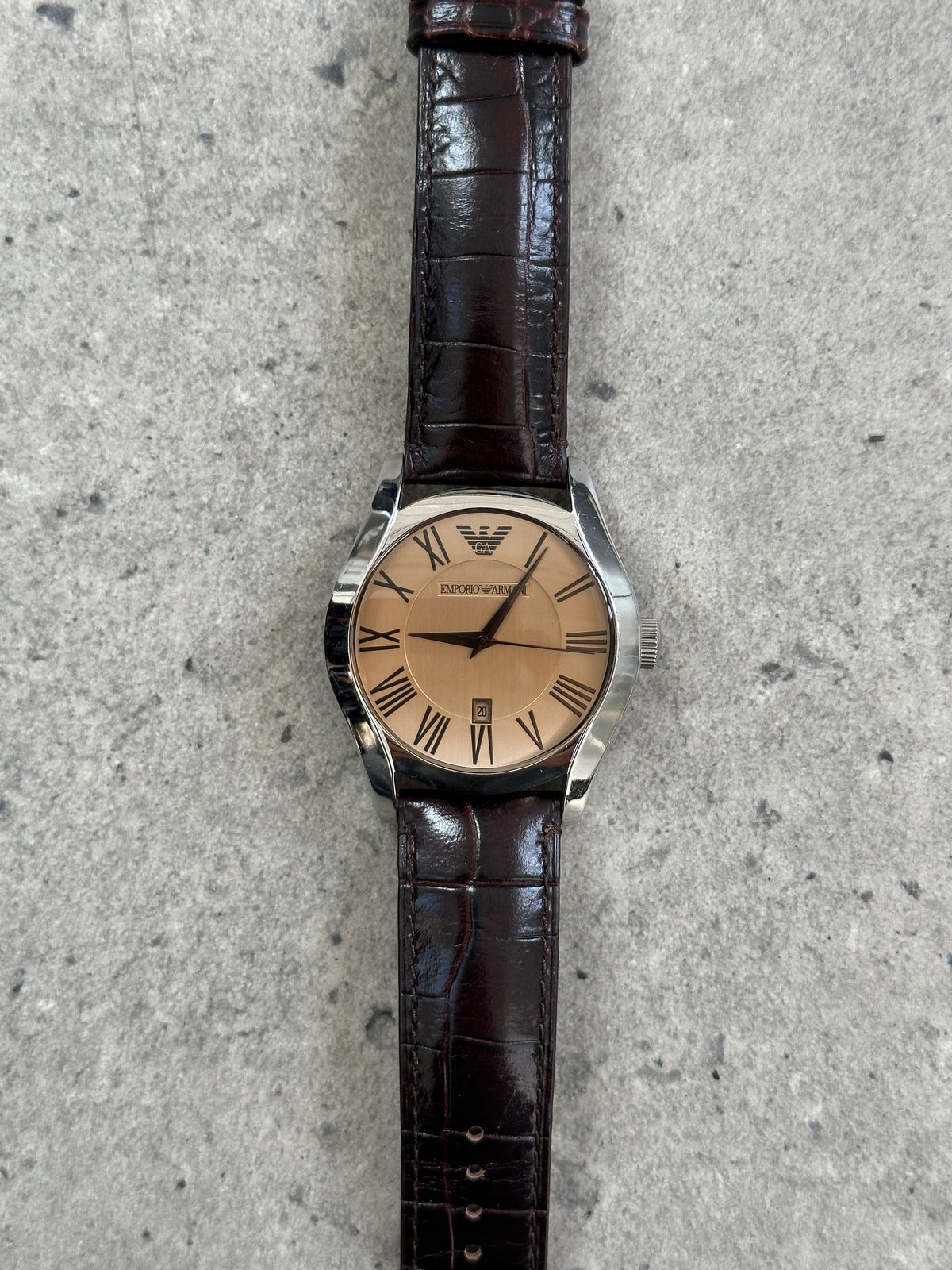 Emporio Armani 2000s Leather Quartz Watch