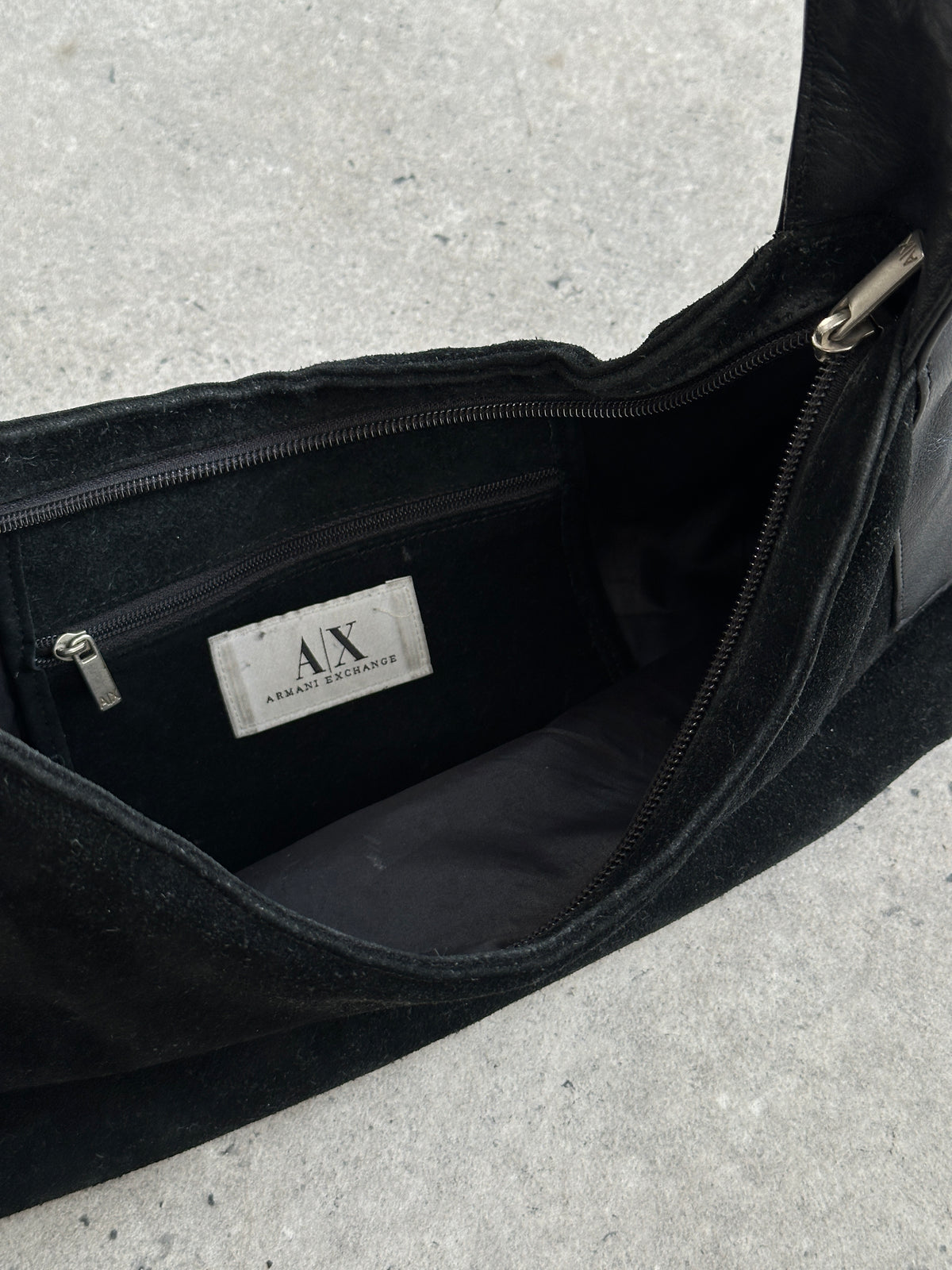 Armani Exchange 2000s Suede Leather Shoulder Bag