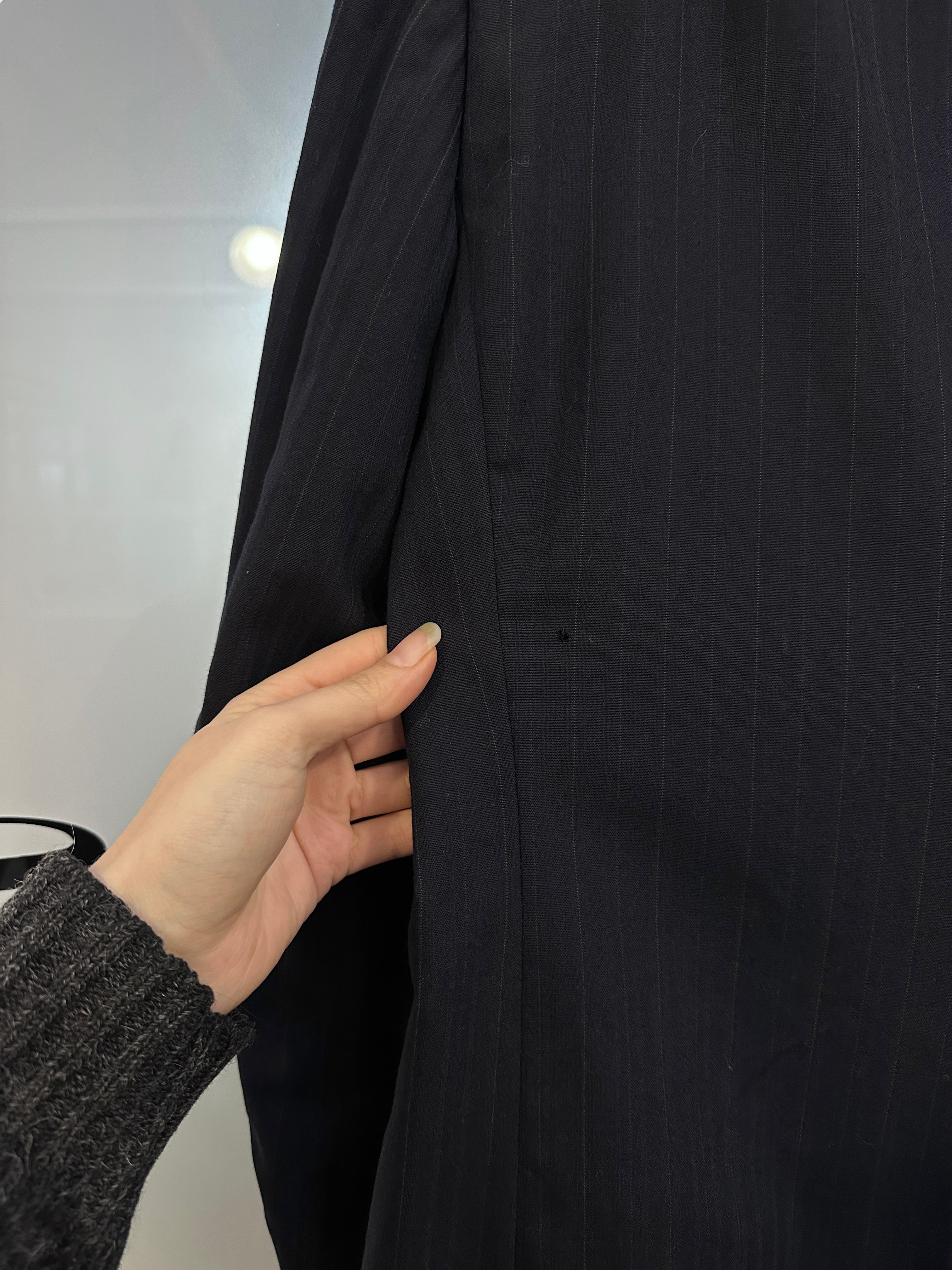 Christian Dior Monsieur 1980s striped double-breasted blazer in size 40R/L, featuring classic design and vintage style.