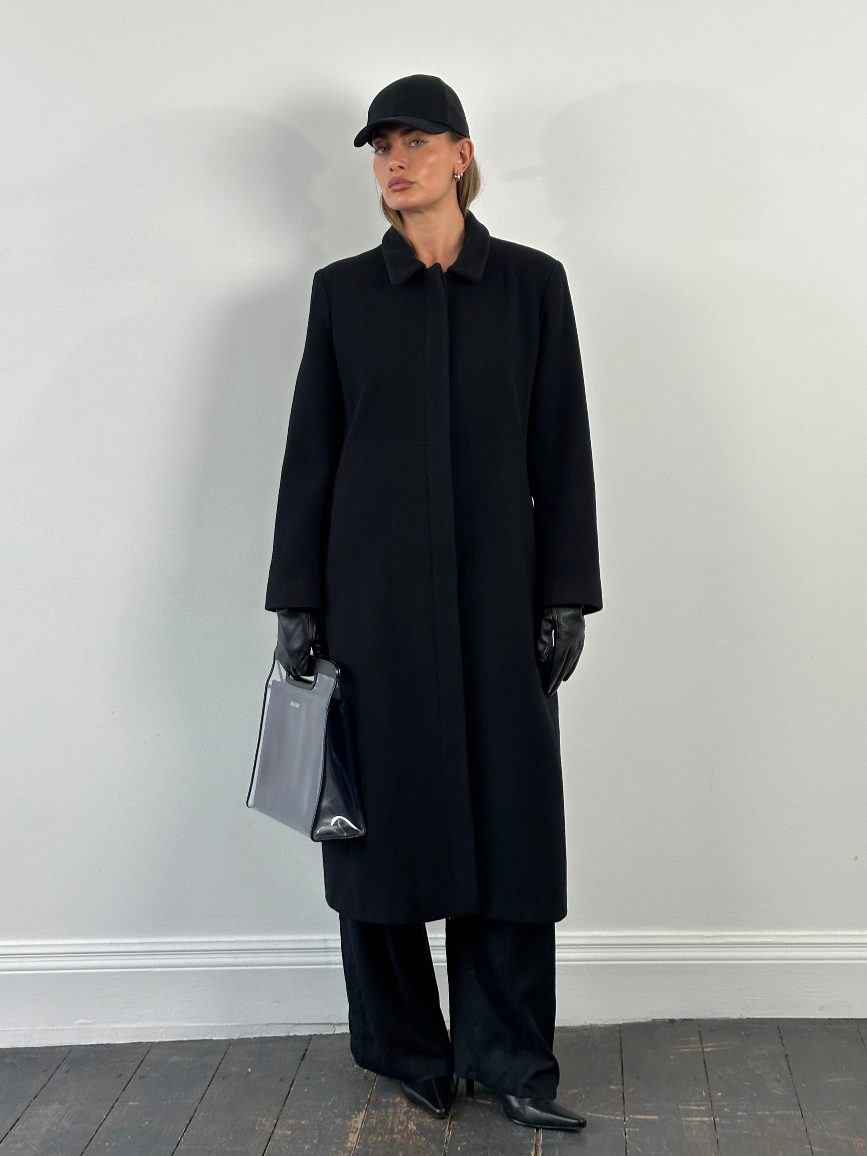 Vintage 1990s Pure Wool Floor Length Coat - M - SYLK