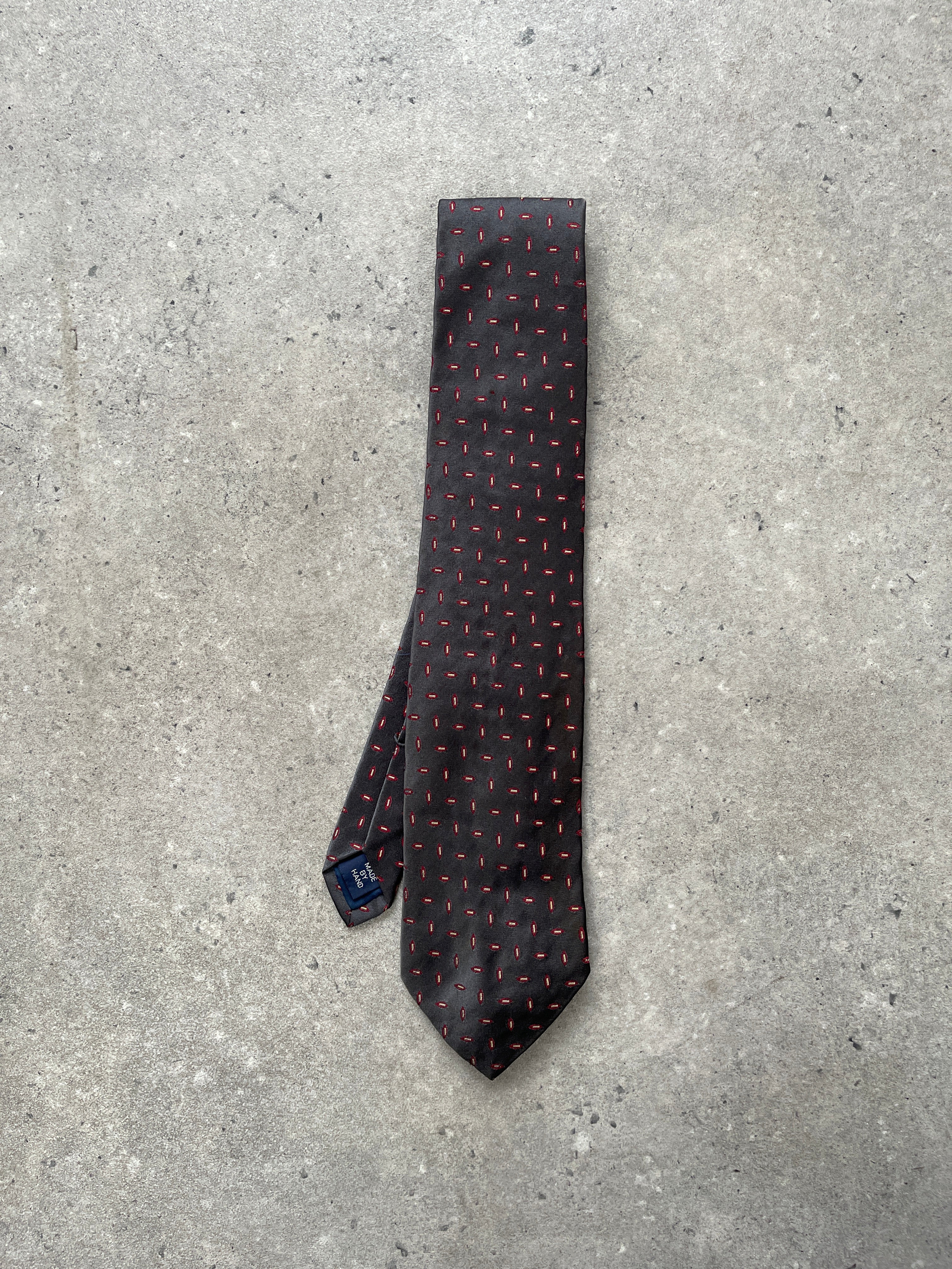 Ralph Lauren 1990s Pure Silk Jacquard Pattern Tie