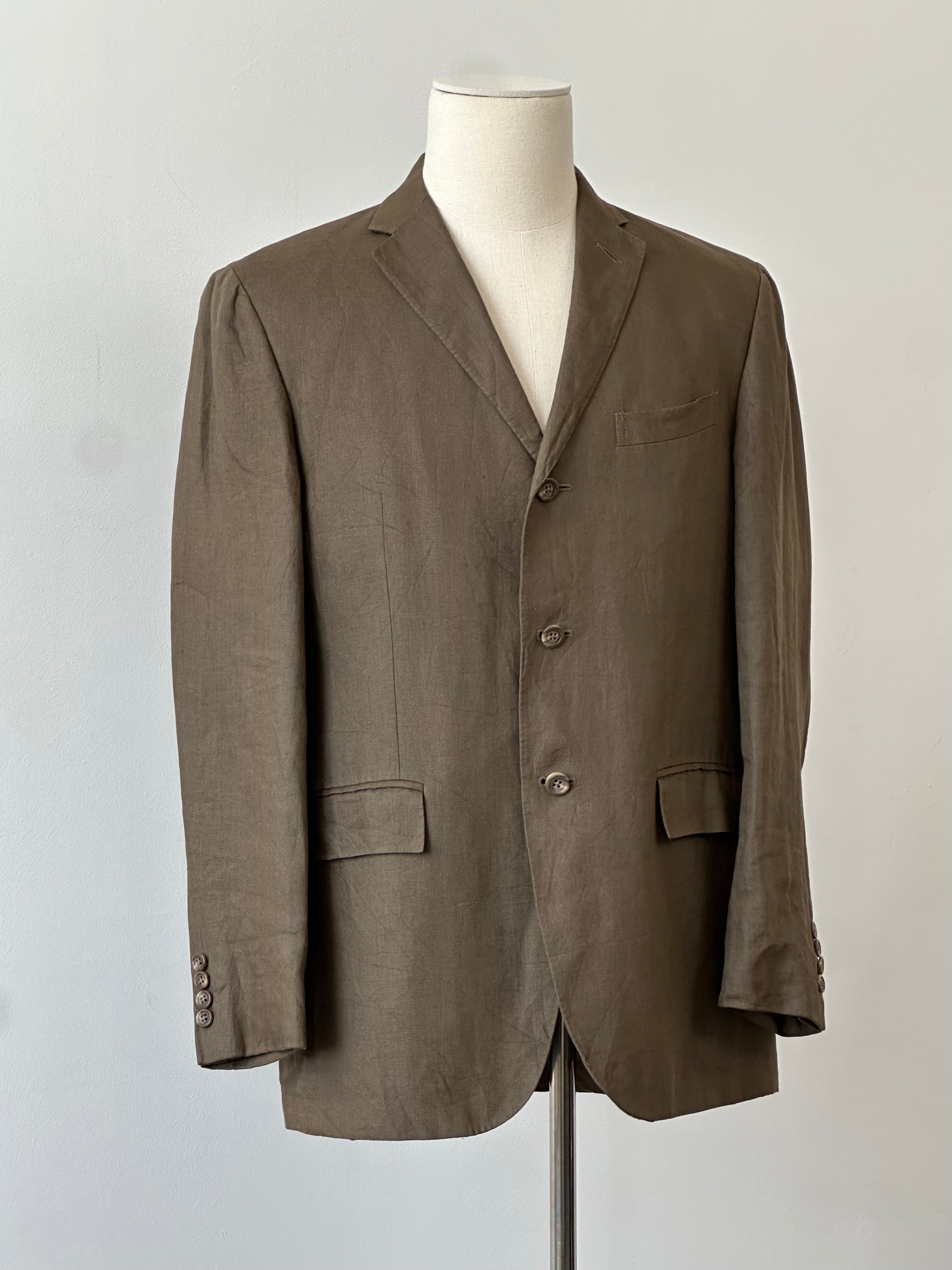 Ralph Lauren Polo 1990s Pure Linen Single Breasted Blazer - L