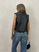 Vintage Western Leather Waistcoat - L - SYLK