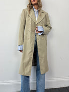 Italian Vintage Pure Wool Double Breasted Trench Coat - S/M - SYLK