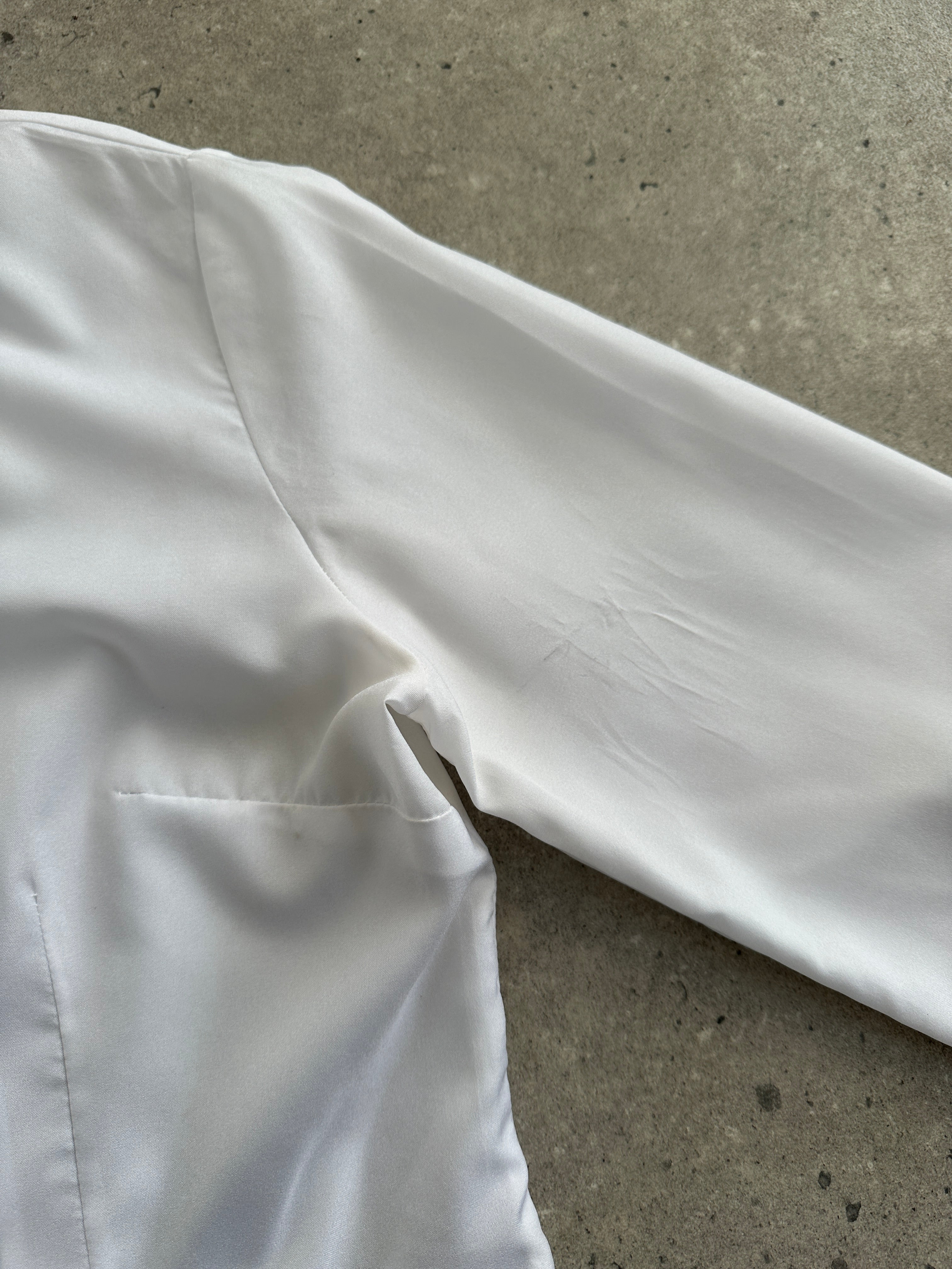 Vintage 1980s neck tie shirt in size S/M, featuring retro style and classic collar, made by Vintage brand.