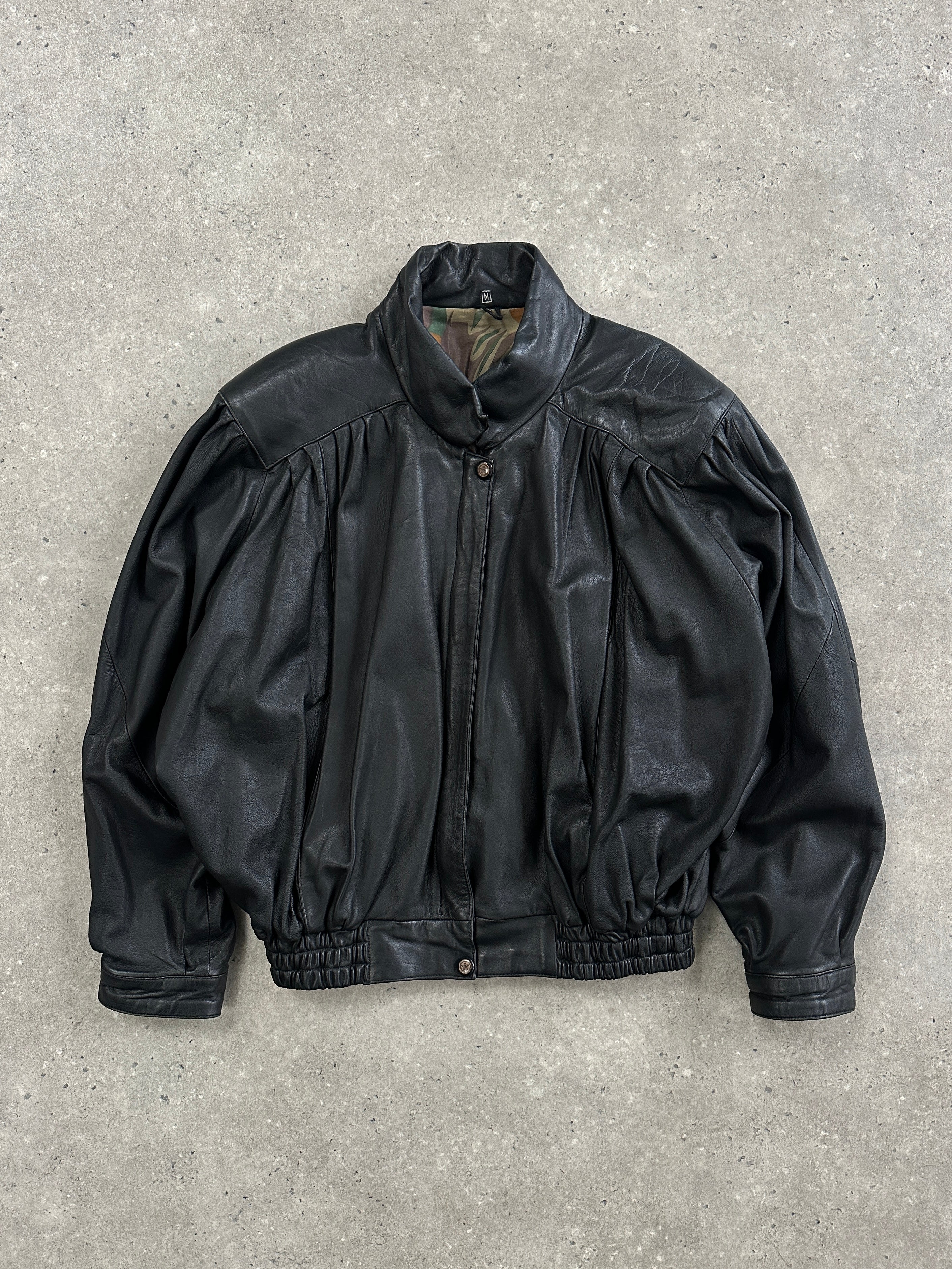 Vintage 1980s Leather Bomber Jacket - S/M - SYLK