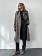 Burberry Wool Double Breasted Belted Trench Coat - M - SYLK