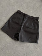 Vintage Pre 2000s Leather High Waisted Mini Shorts - W26 - SYLK