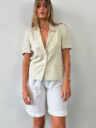 Max Mara Pure Linen Short Sleeve Blazer - S/M - SYLK