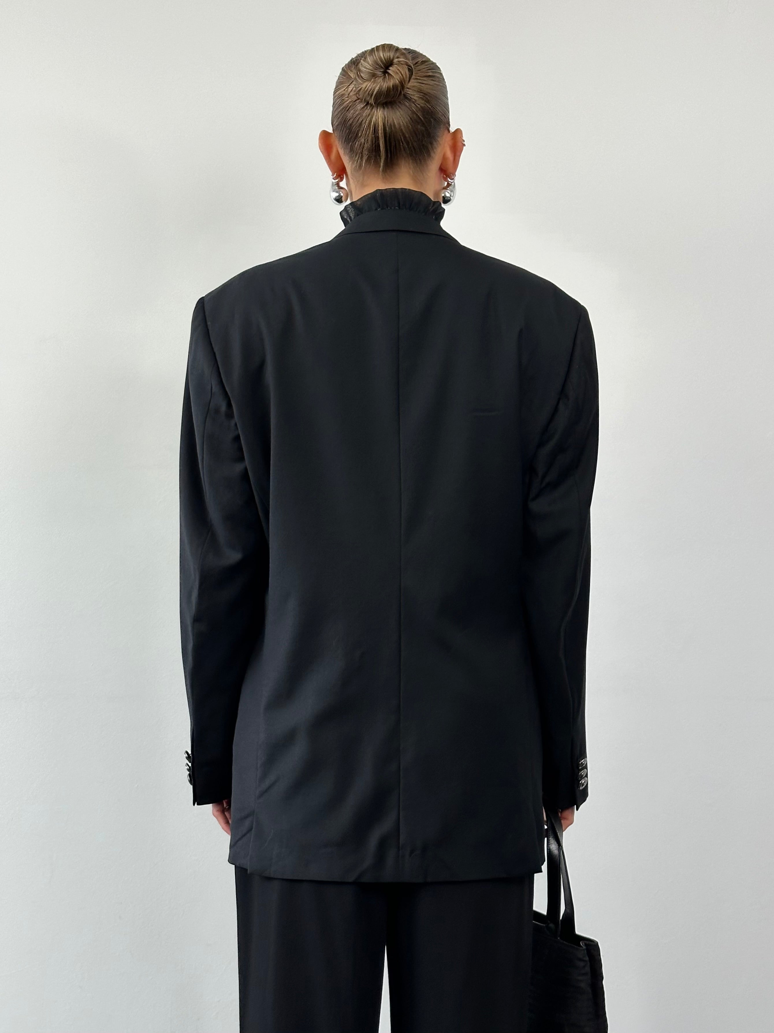 Gianni Versace 1990s bespoke Medusa button double-breasted blazer in size 40R/L, featuring classic design and bold Medusa details.