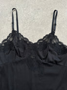 Vintage 2000s Lace Side Split Mini Slip Dress - S - SYLK