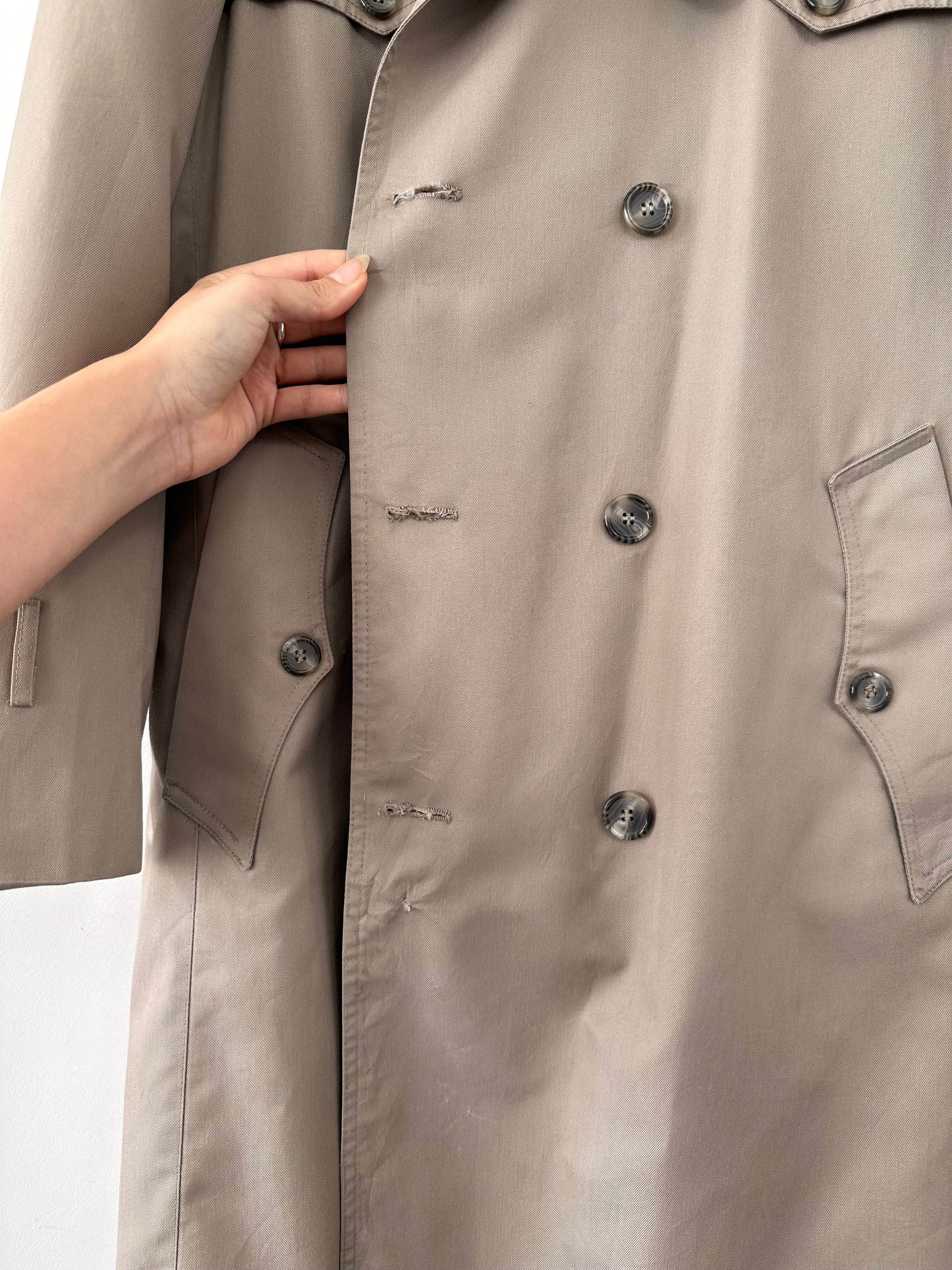 Christian Dior Monsieur cotton double-breasted belted trench coat in XL, showcasing classic design and tailored fit.
