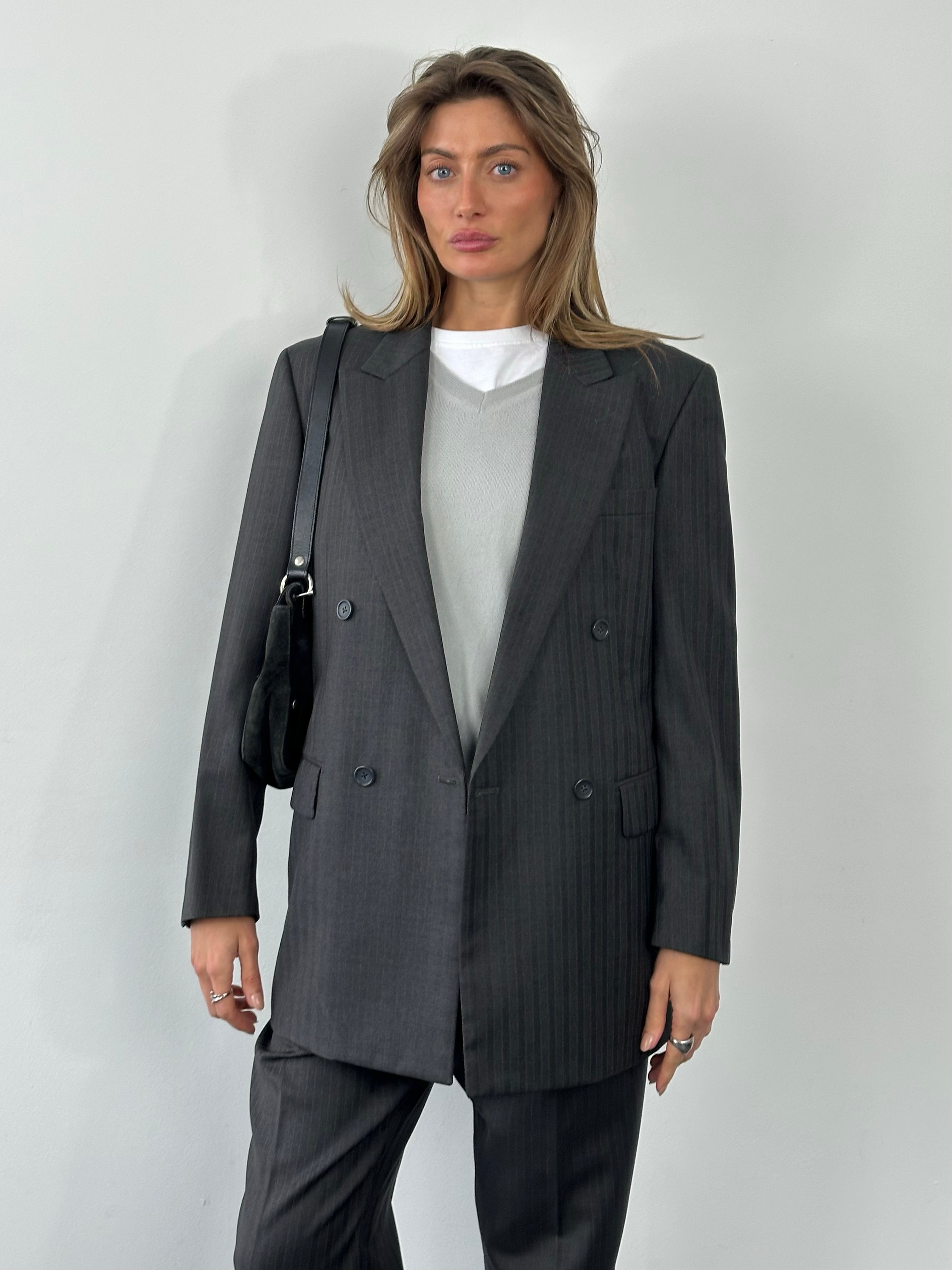 Loro Piana x Durban 1990s Pure Wool Double Breasted Stripe Suit - 38R/L