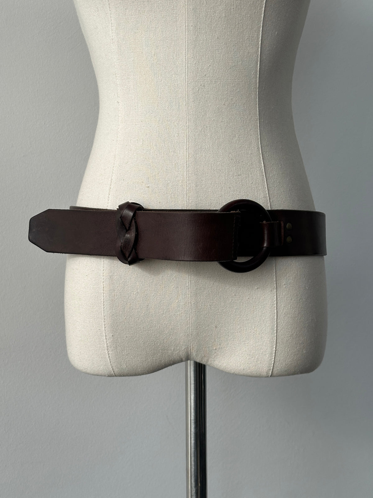 Vintage 1990s Leather Belt - One size