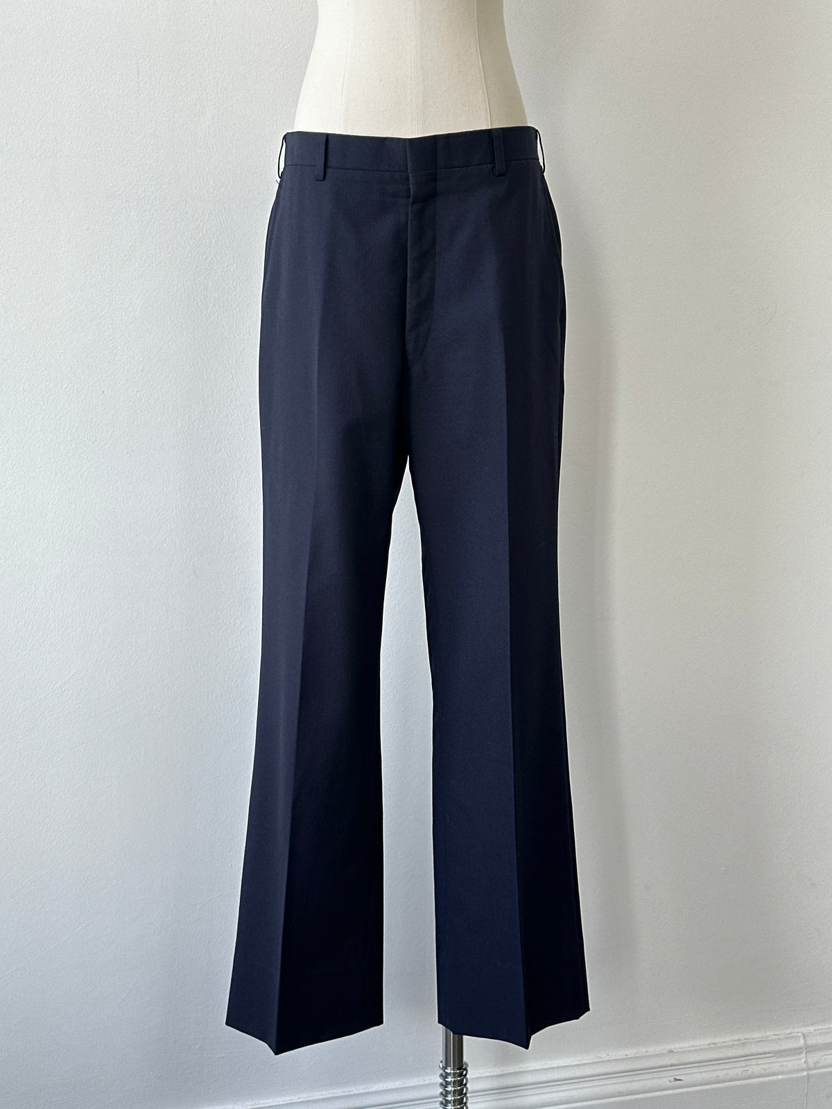 Burberry 1990s Pure Wool Straight Leg Trousers - W30