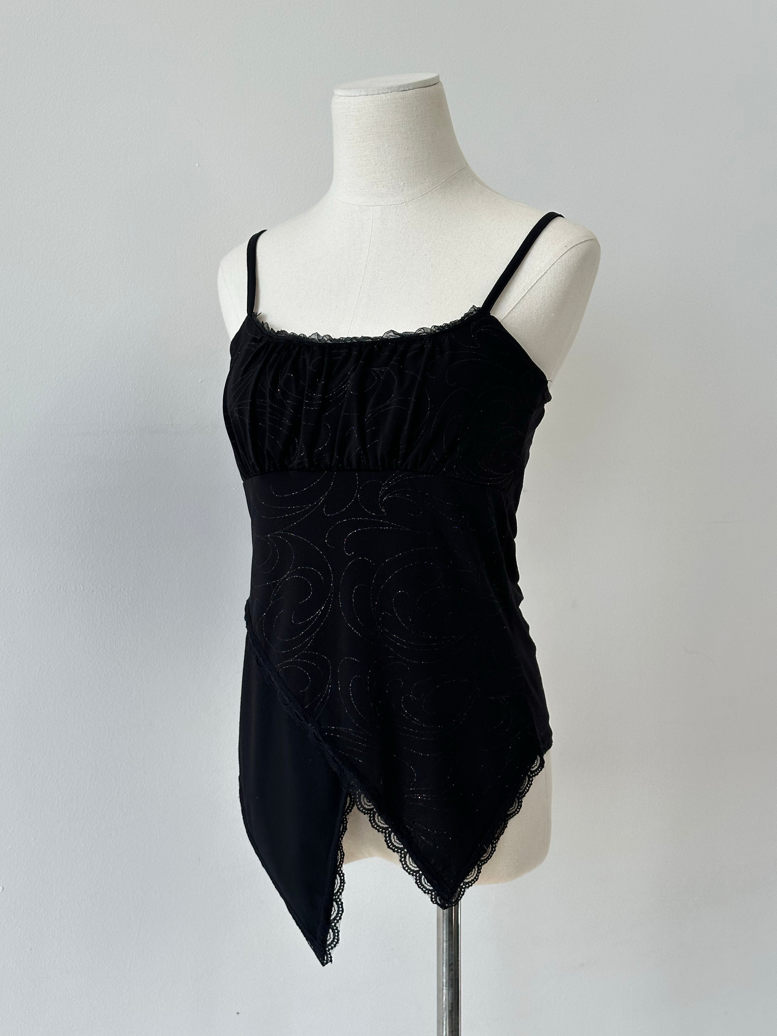 Vintage 1990s Asymmetric Glittery Cami Top - S