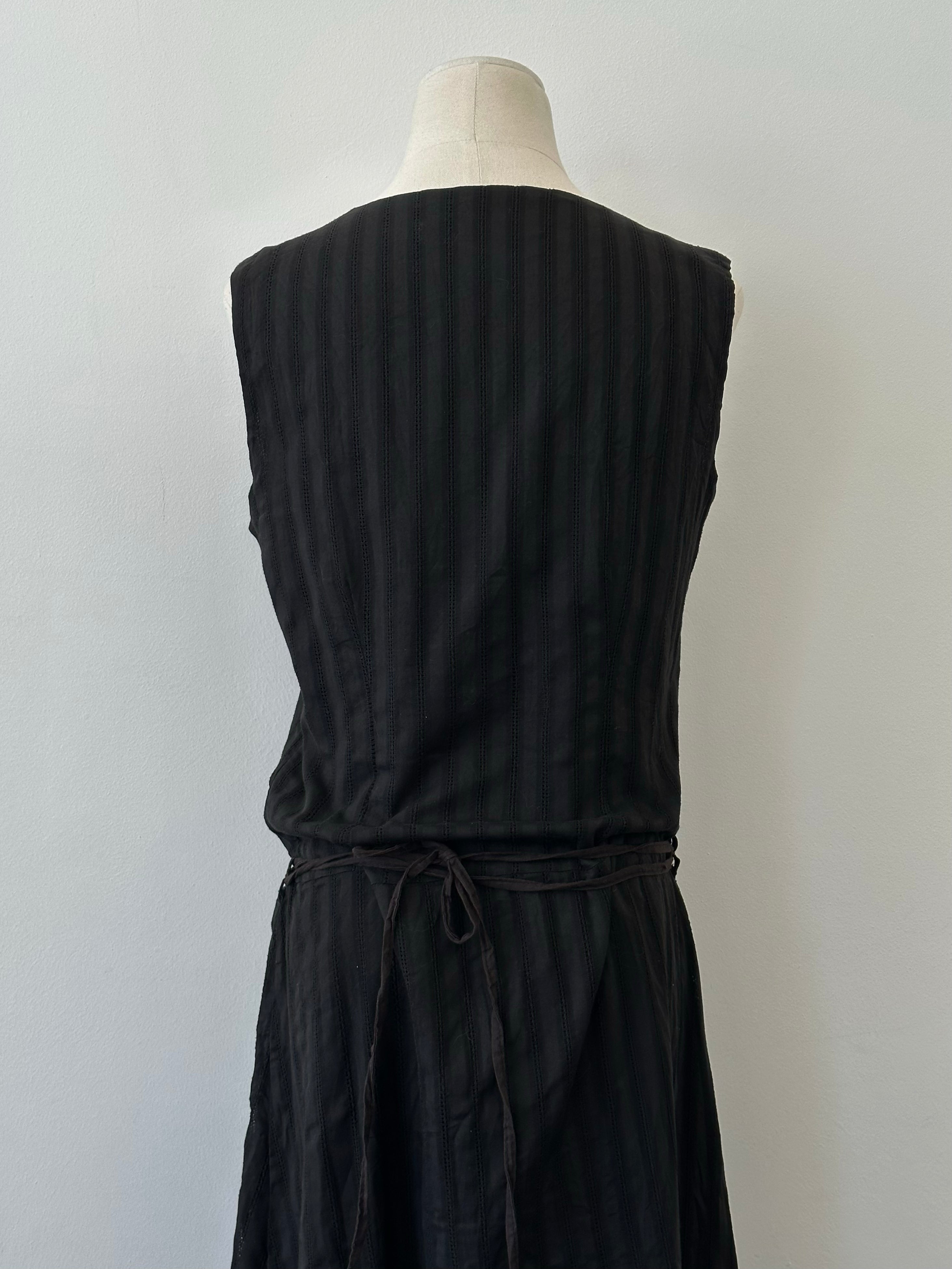 Vintage 1990s Asymmetric Tie Belt Floor Length Dress - M