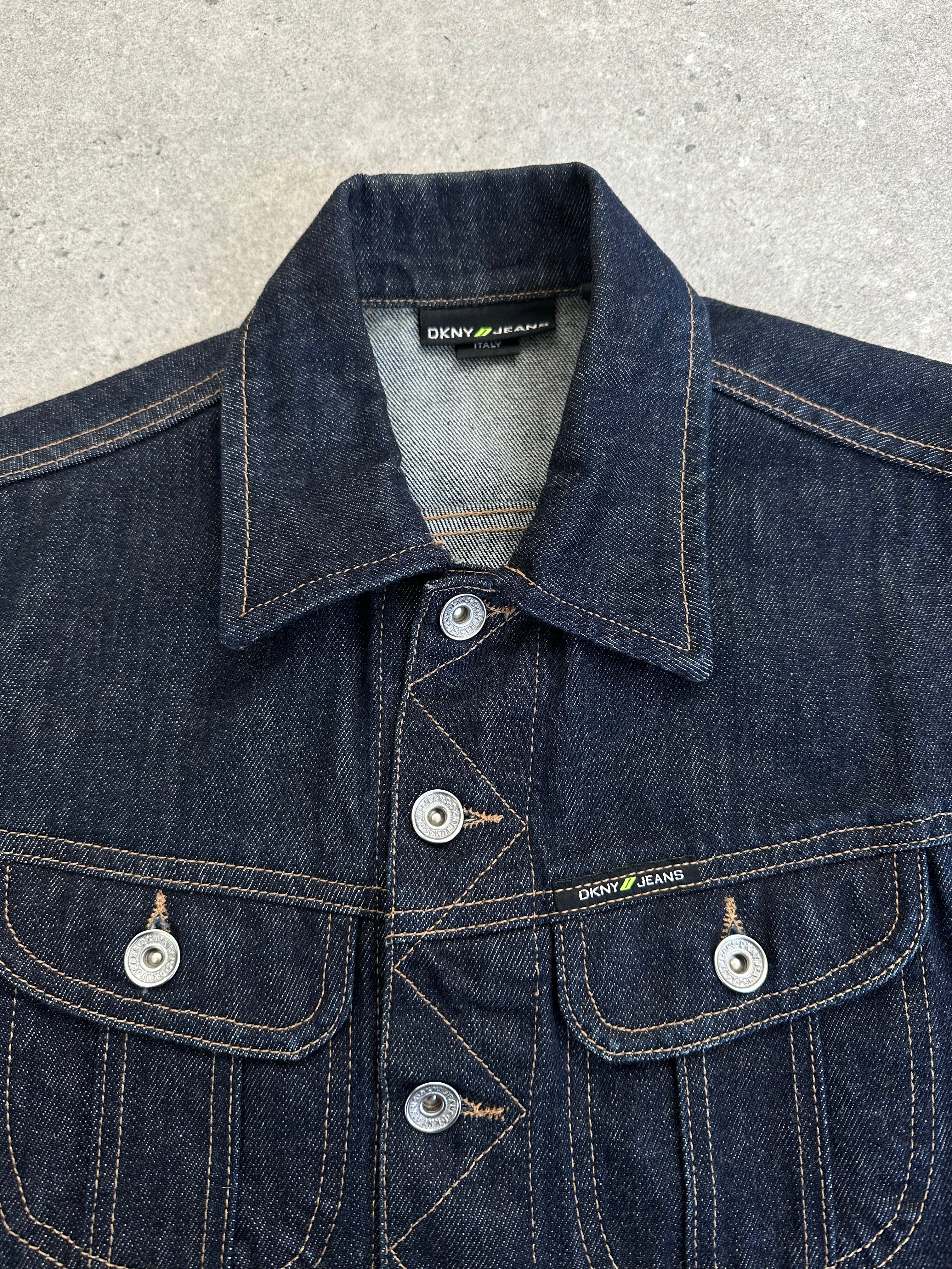 DKNY Jeans 2000s Pure Cotton Fitted Denim Jacket - S