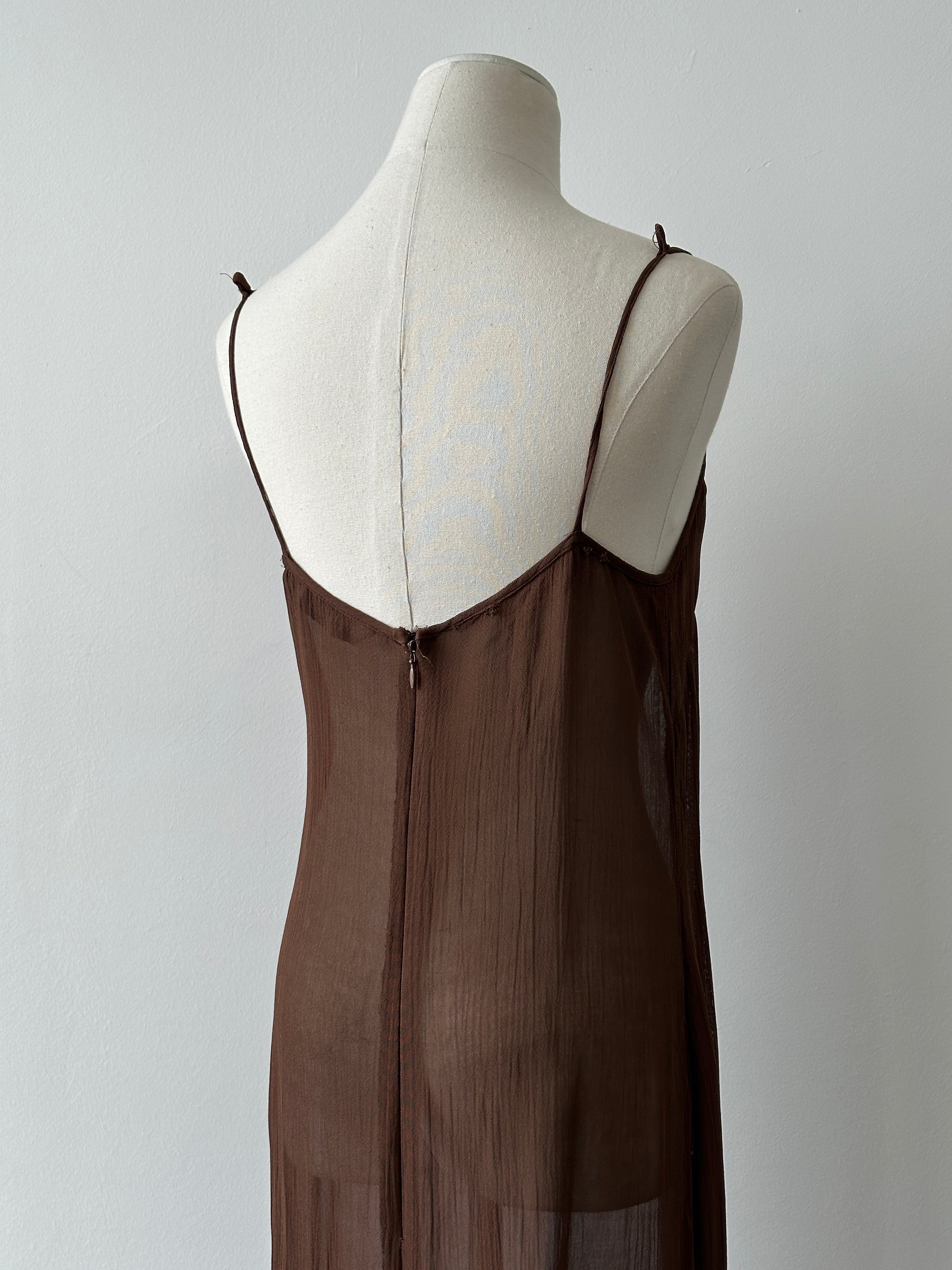 Marella 1990s Sheer Side Split Floor Length Dress - S-M