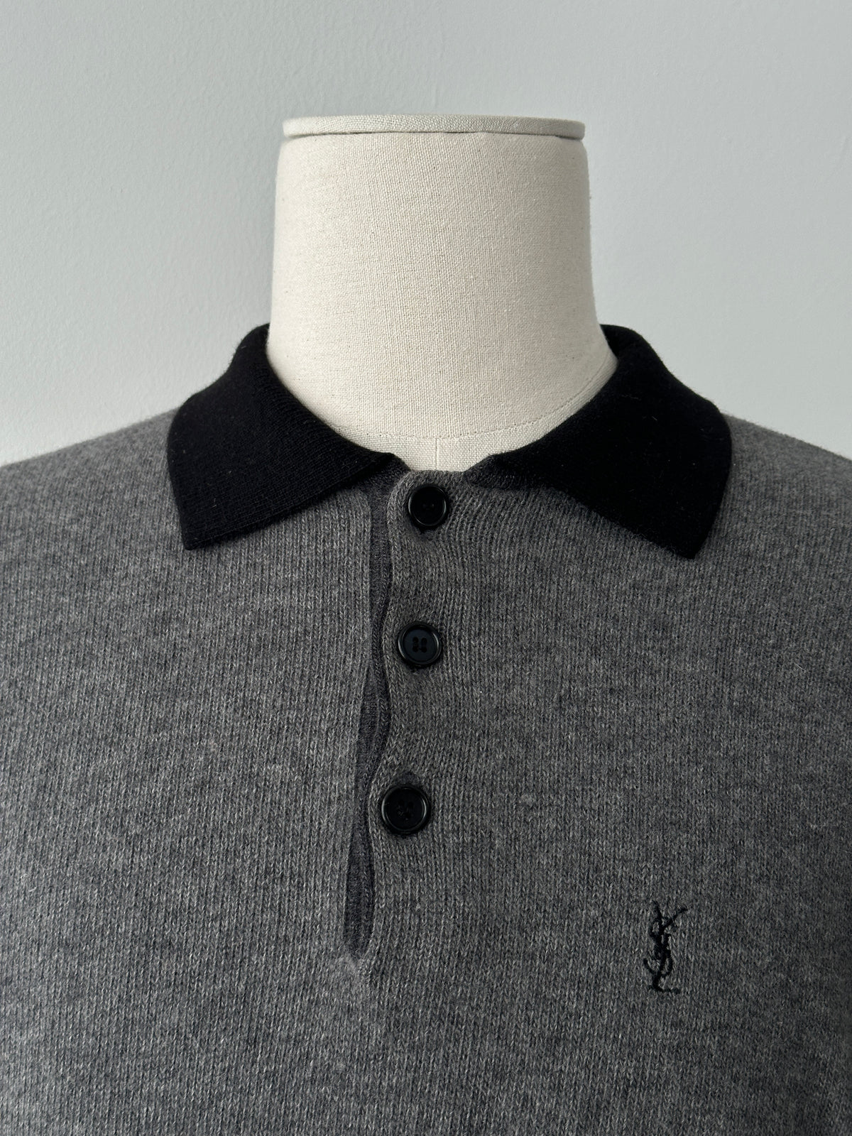 Yves Saint Laurent 1990s Wool Polo Jumper - S-M