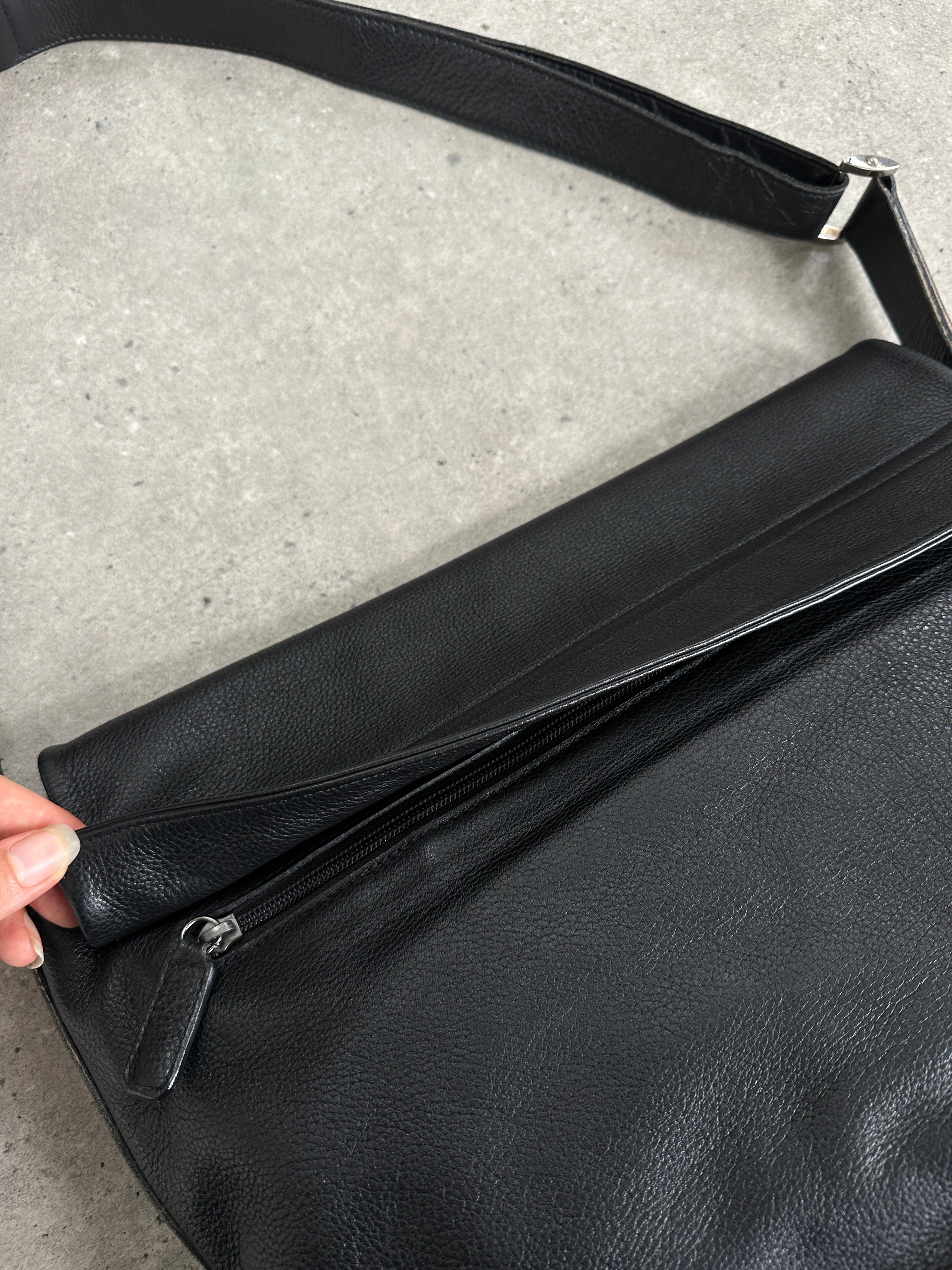 Giorgio Armani 1990s Leather Logo Crossbody Bag