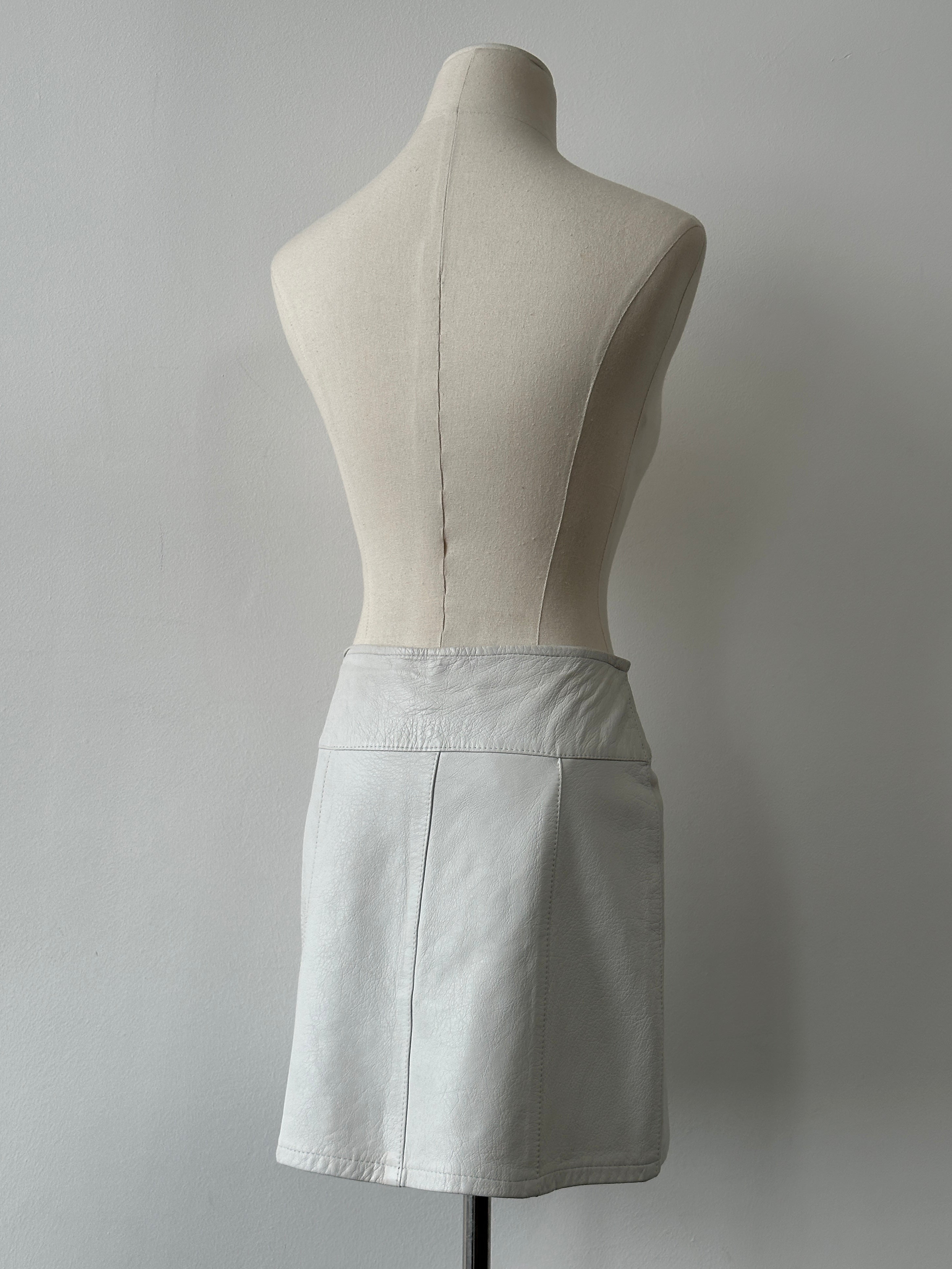 Italian Vintage 1990s Leather Mini Skirt - W26