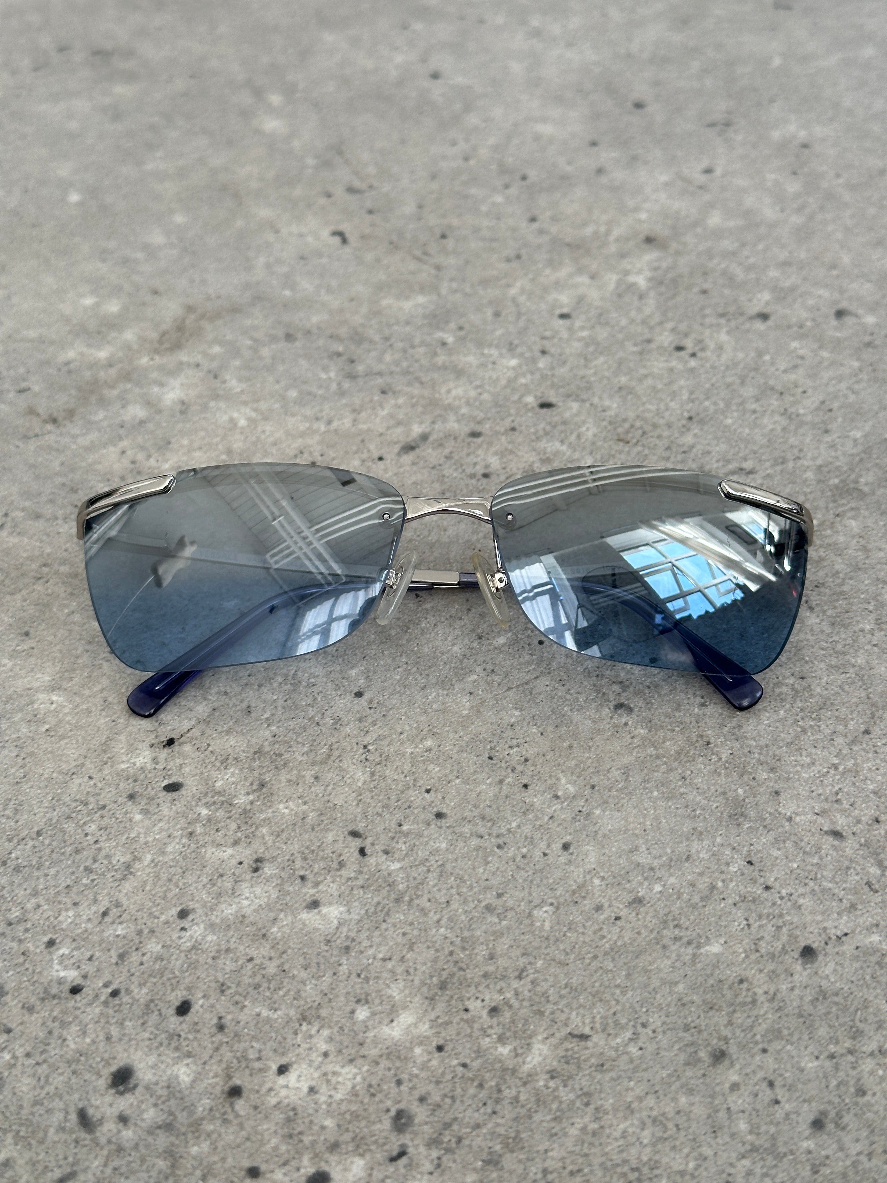 Versace 2000s Rimess Rectangular Sunglasses