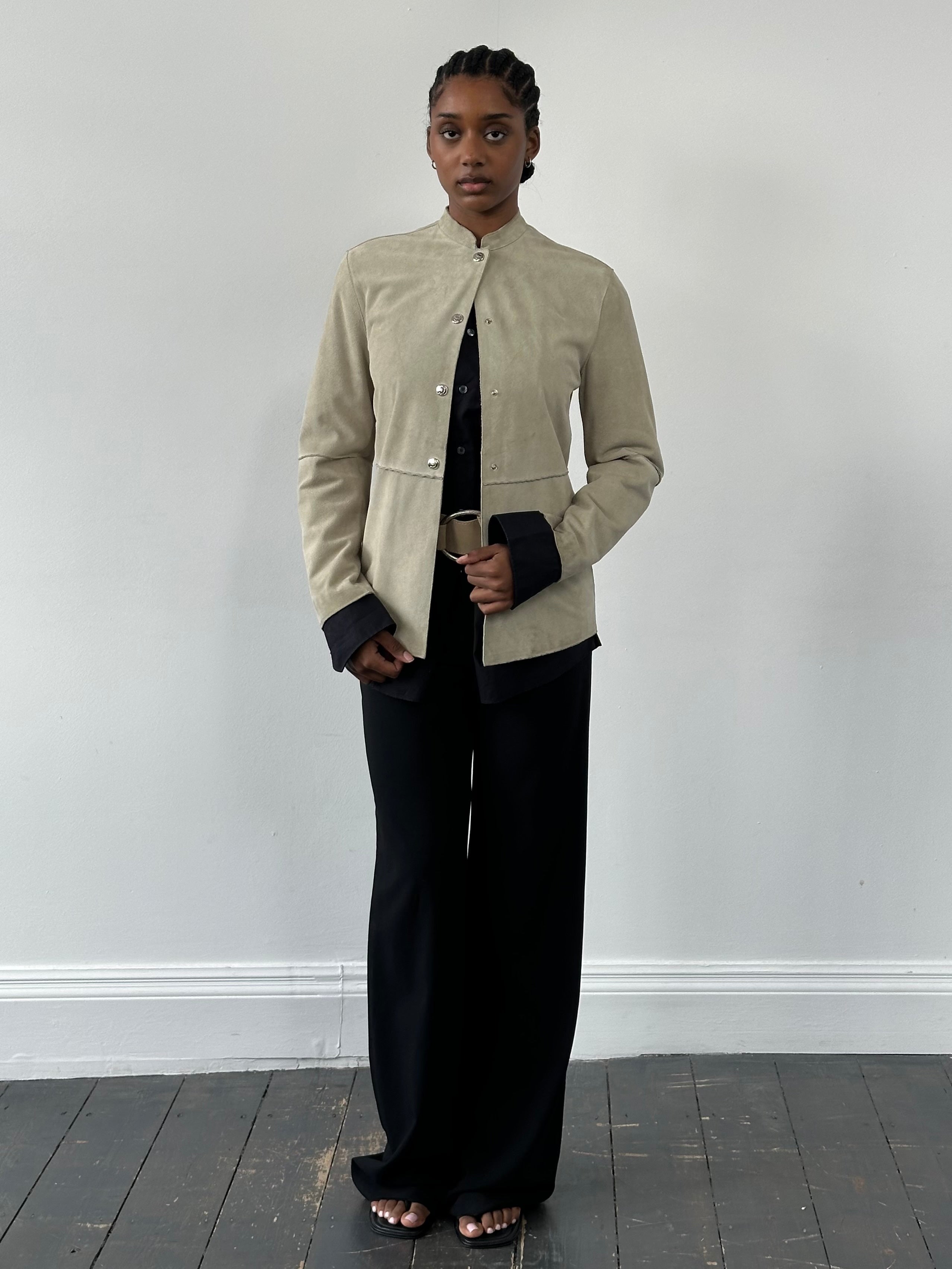 Armani Jeans 1990s Suede Fitted Jacket - S