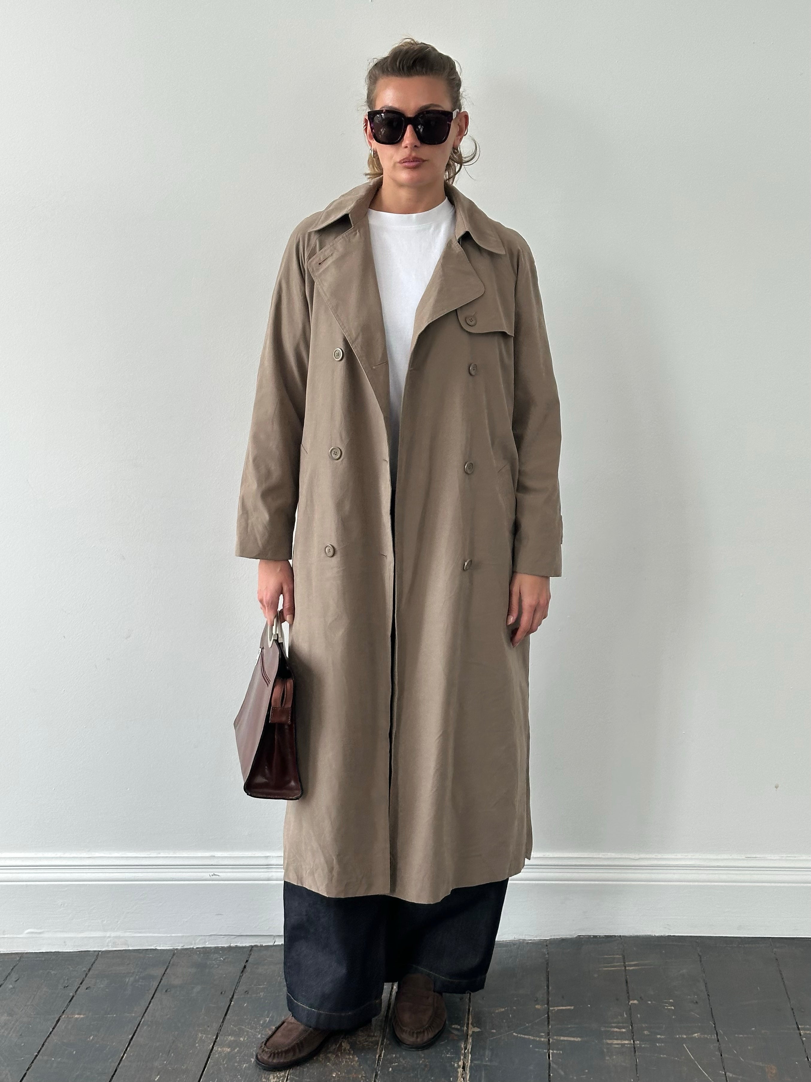 London Fog 1990s Double Breasted Belted Trench Coat - S