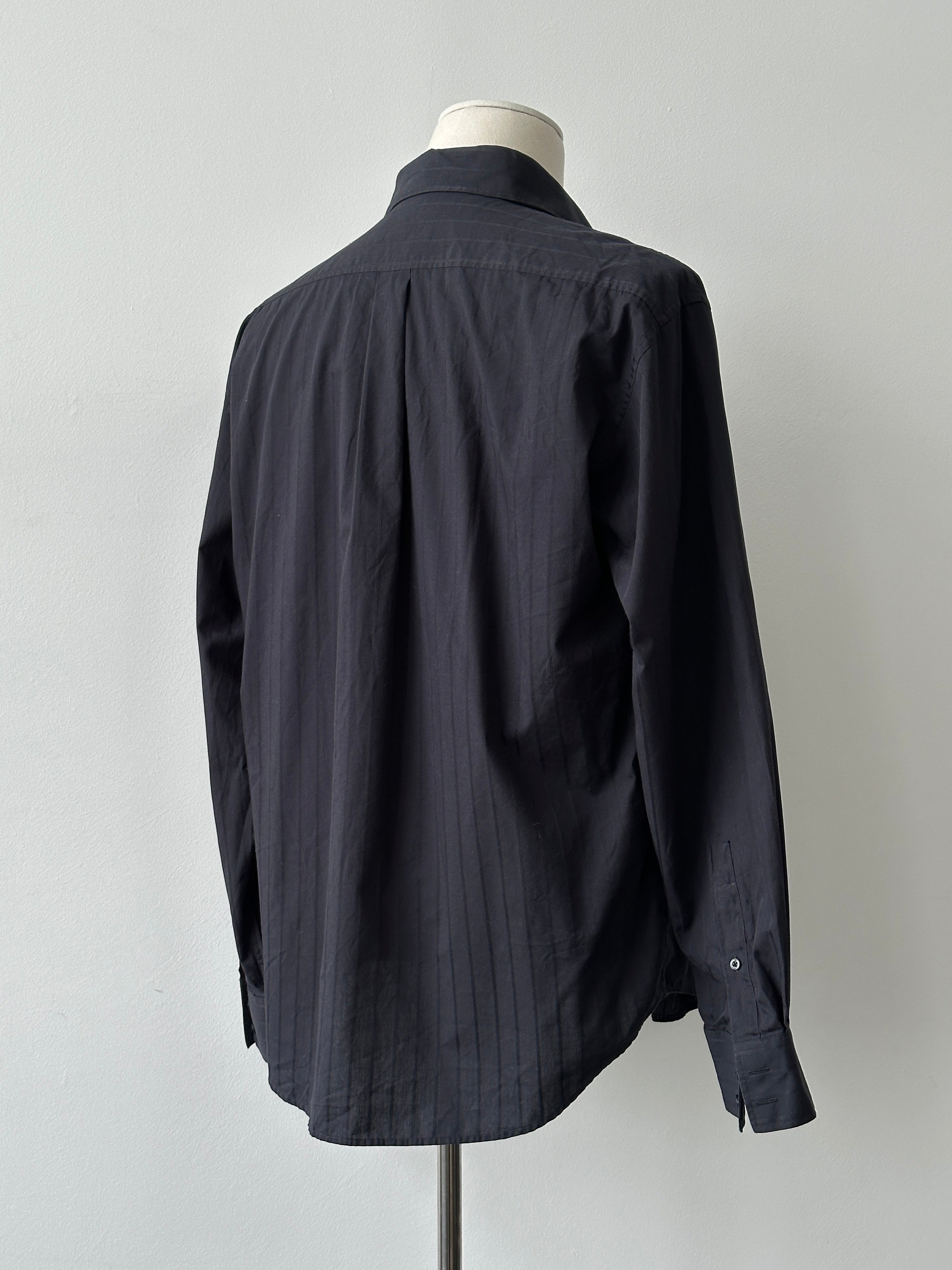 Yves Saint Laurent Pour Homme 1990s Cotton Striped Shirt - L-XL