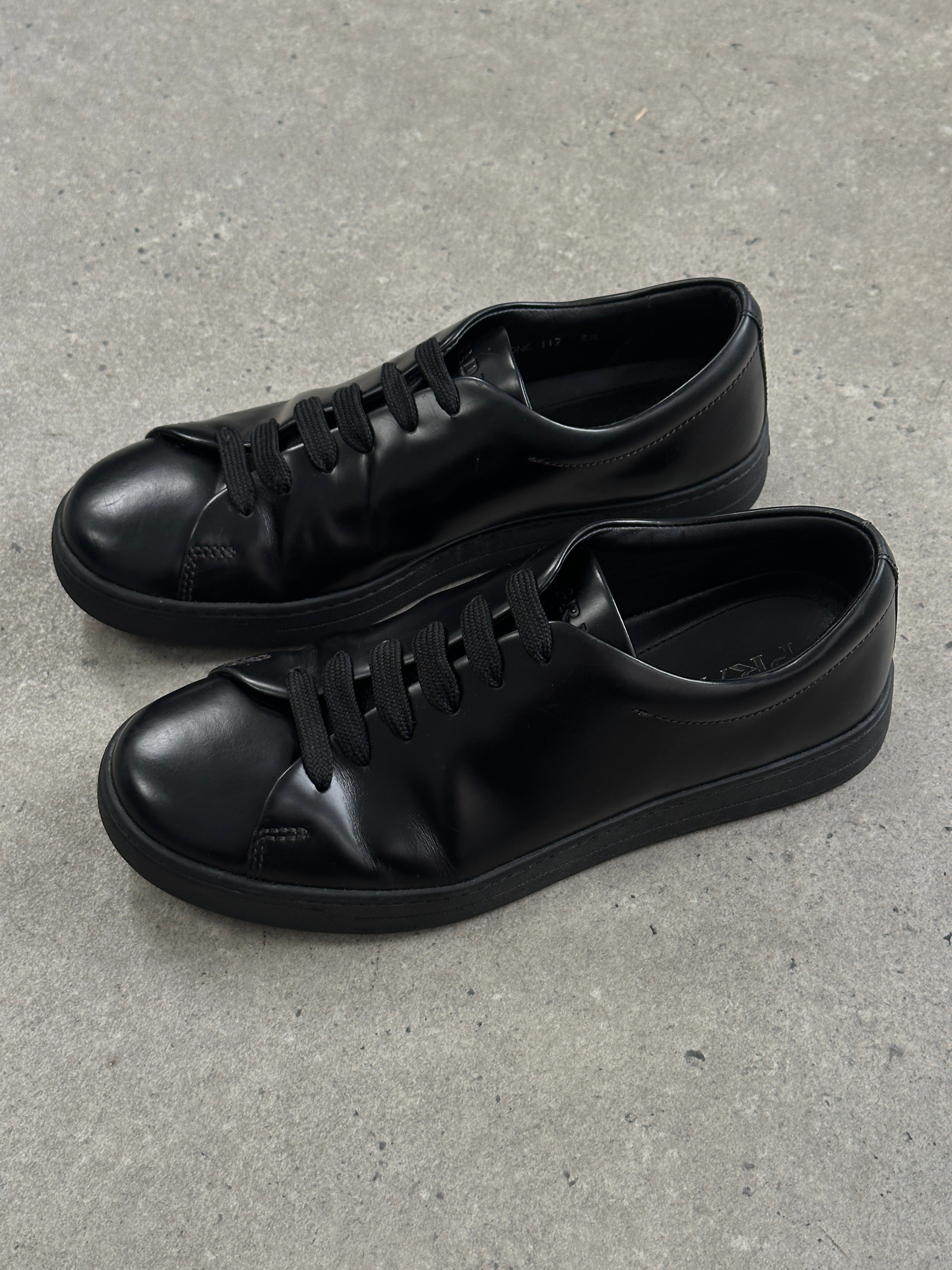 Prada Sport 2000s Leather Minimal Lace Up Trainers - UK 5.5