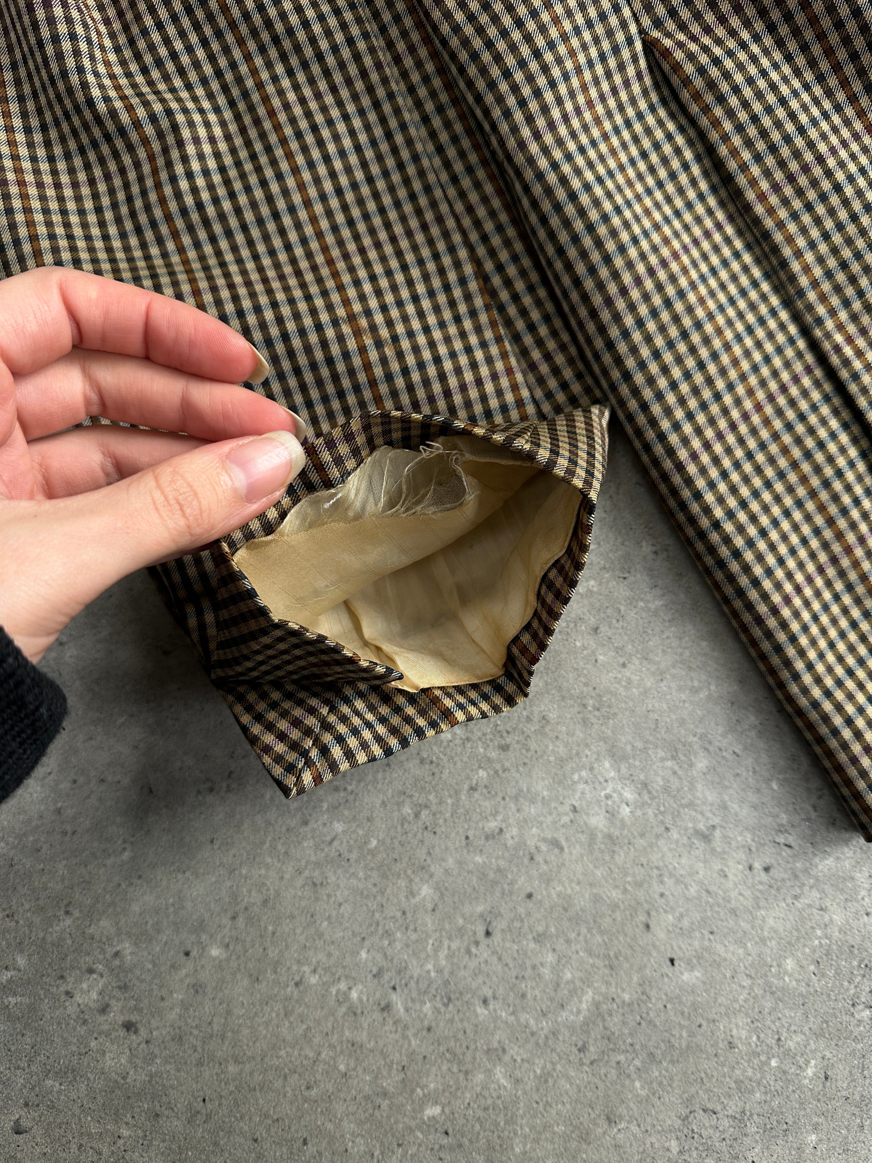 Pal Zileri x Loro Piana 1990s Tasmanian wool mini check blazer, size 36R/M, featuring tailored fit and classic check pattern.