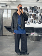 Vintage 1990s Leather Blouson Bomber Jacket - L - SYLK