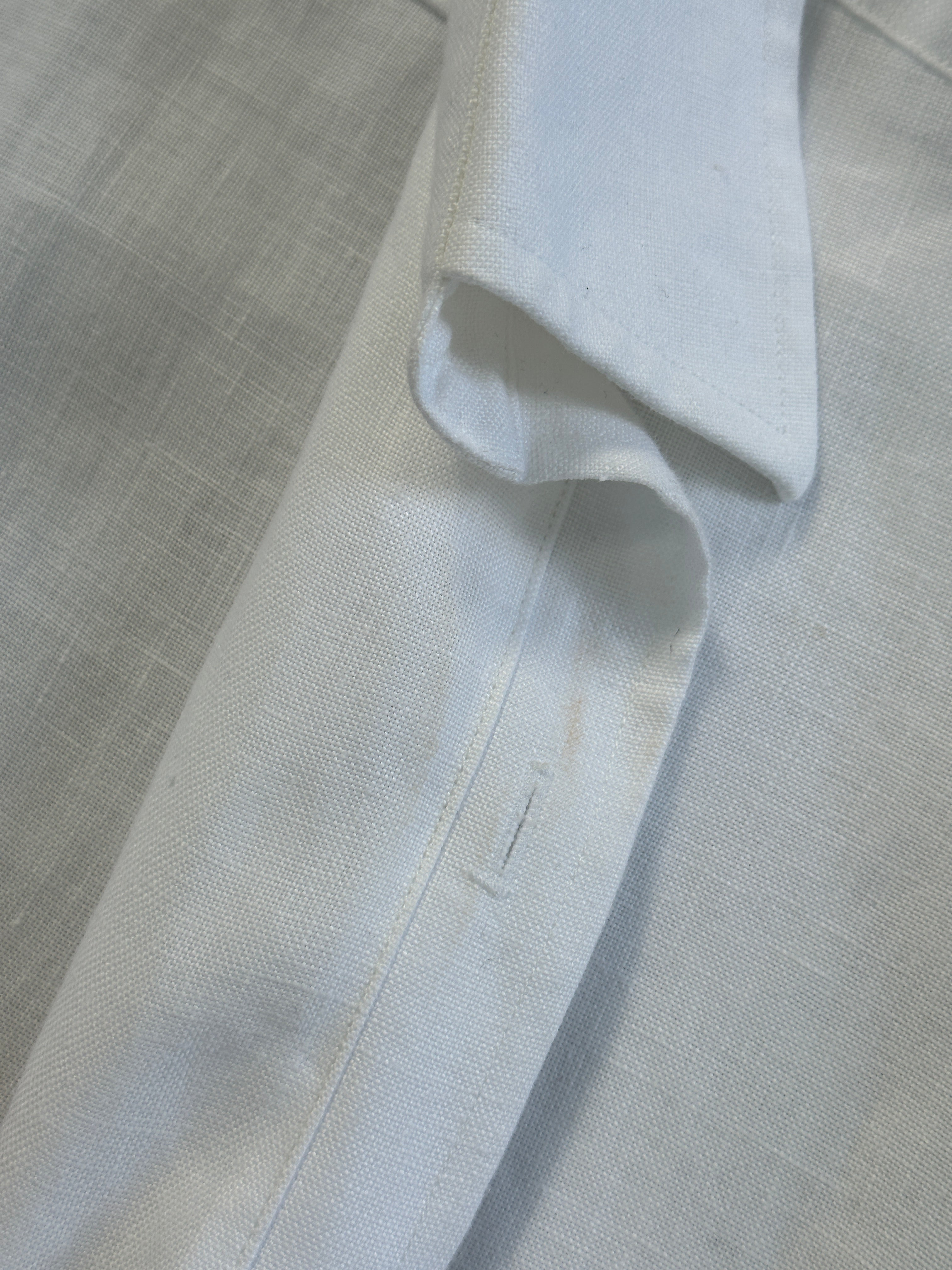 Vintage pure linen shirt in XL/XXL size, featuring a classic design with a button-up front and short sleeves.