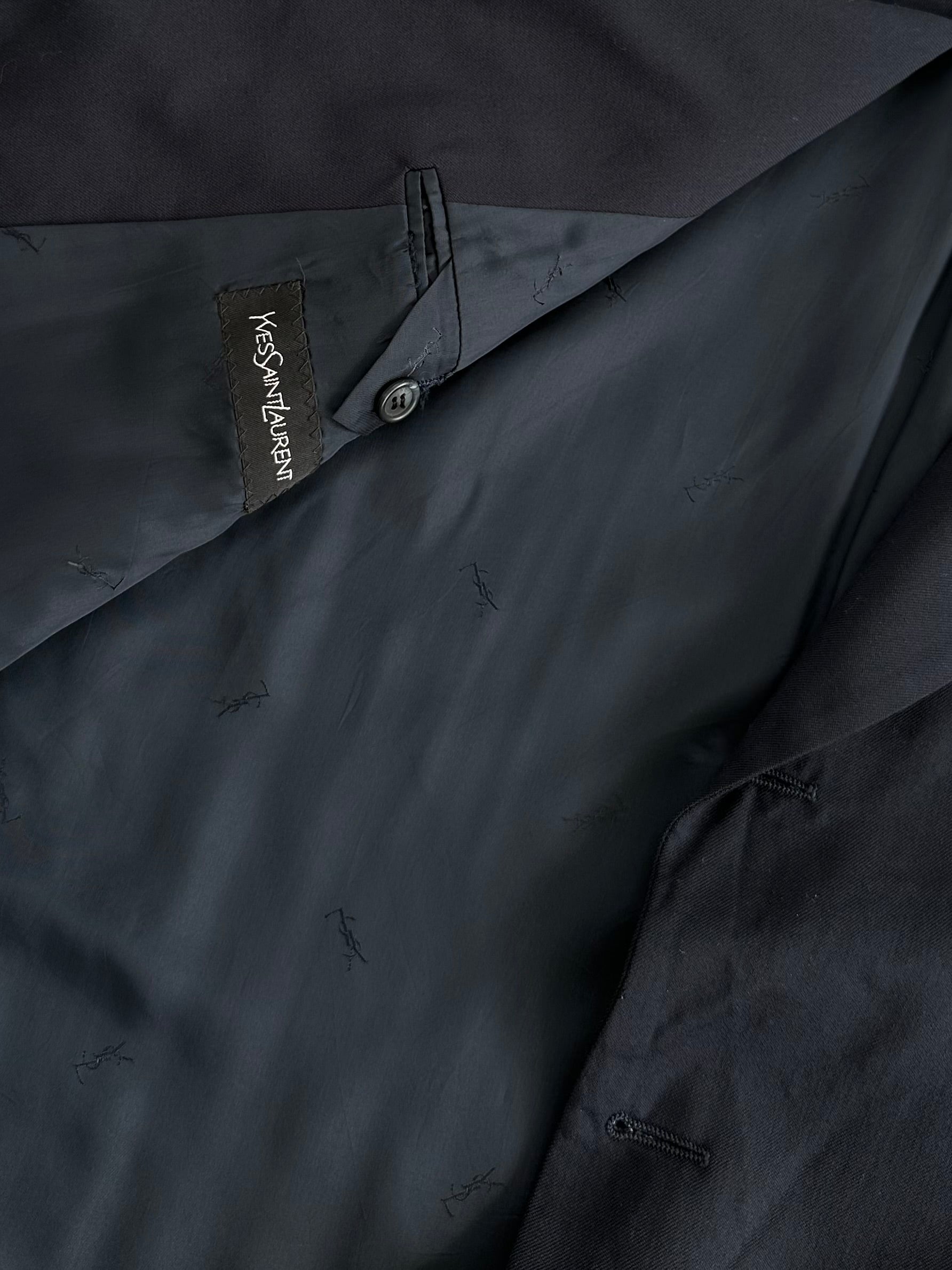 Yves Saint Laurent Pour Homme 1990s wool single-breasted blazer in size L/XL, tailored with a classic fit and elegant lapels.