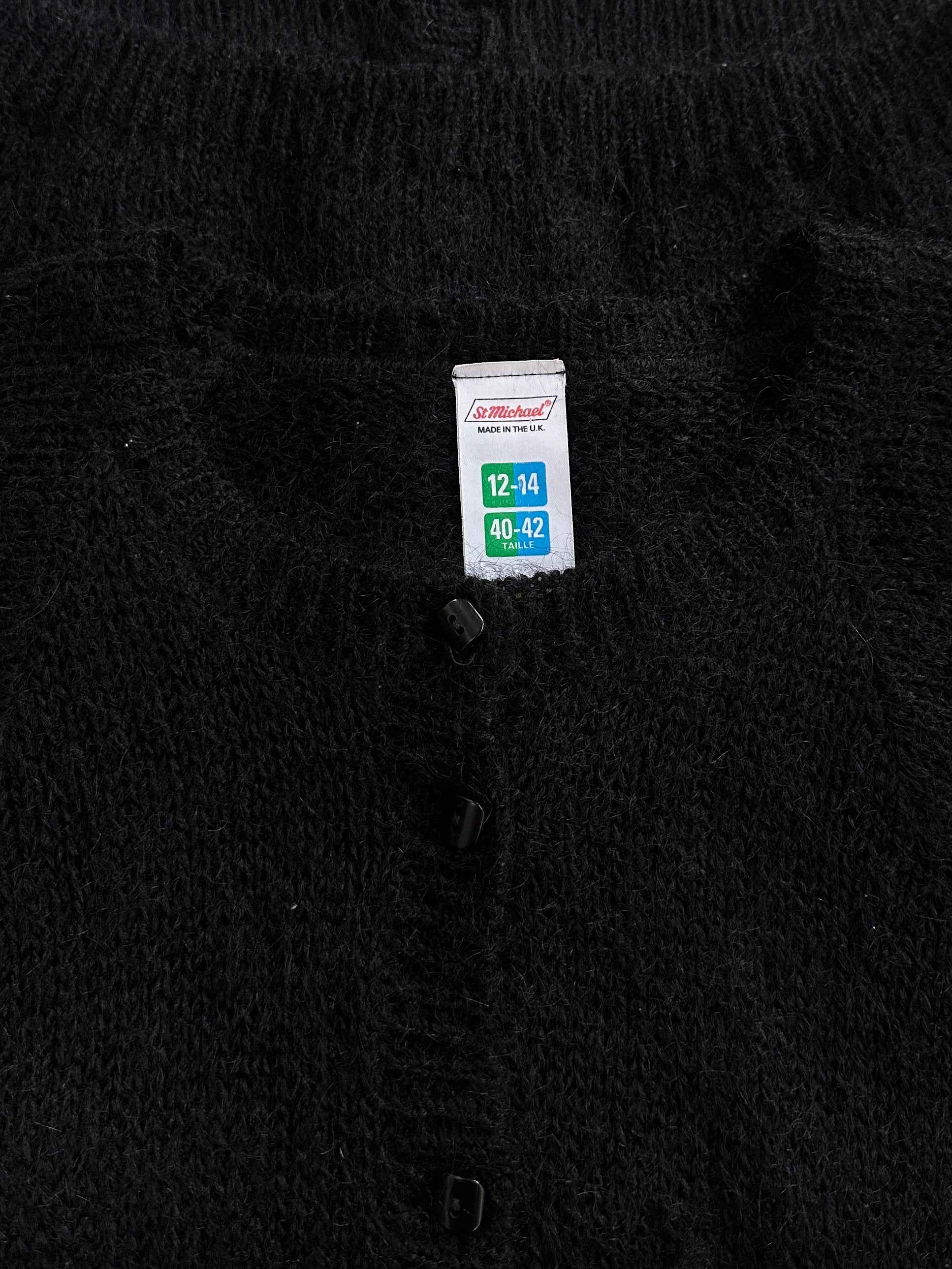 St Michael 1990s mohair cardigan in size large, featuring a soft, textured knit in a classic style.