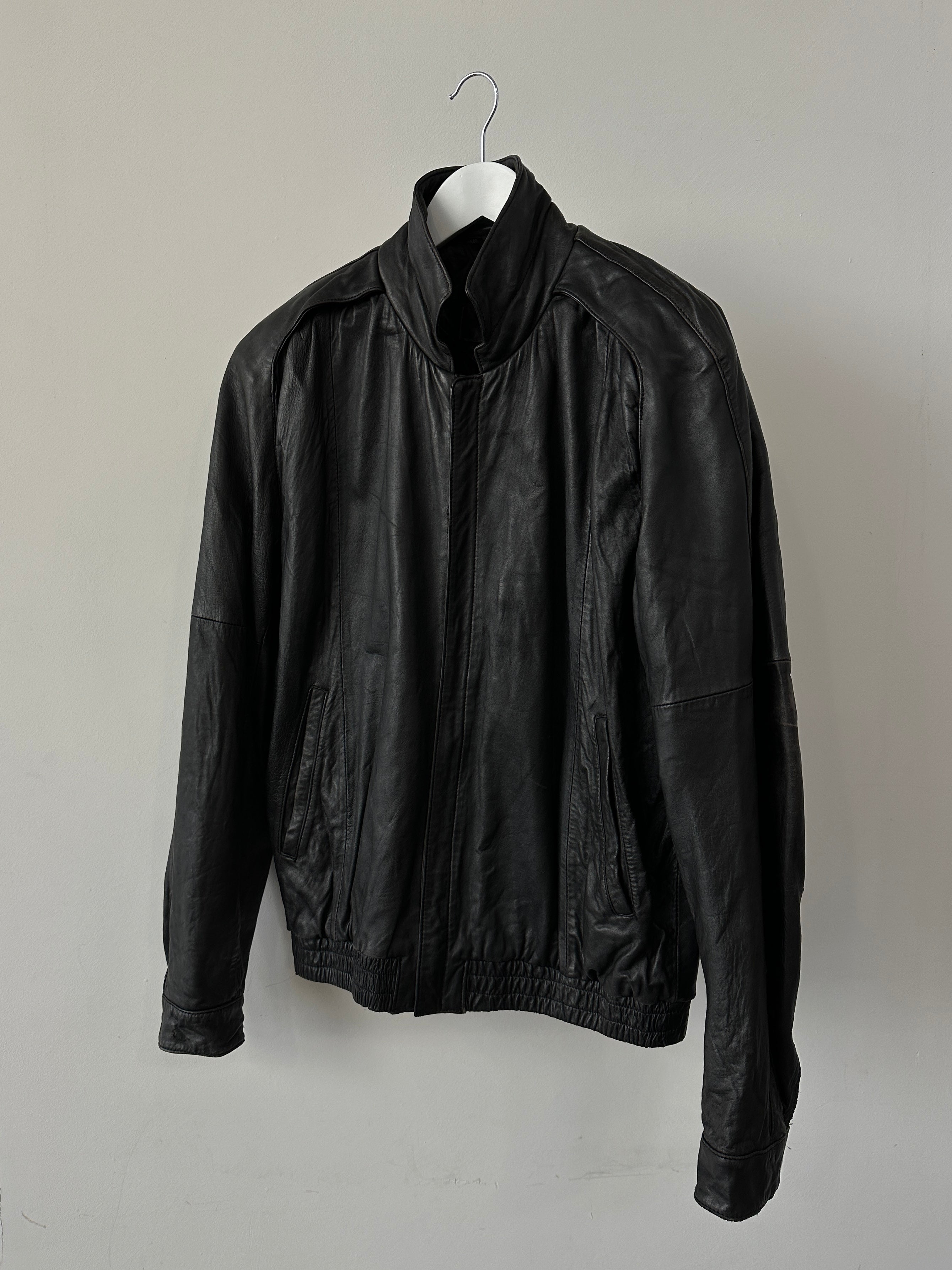 Italian Vintage Leather Bomber Jacket - M - SYLK