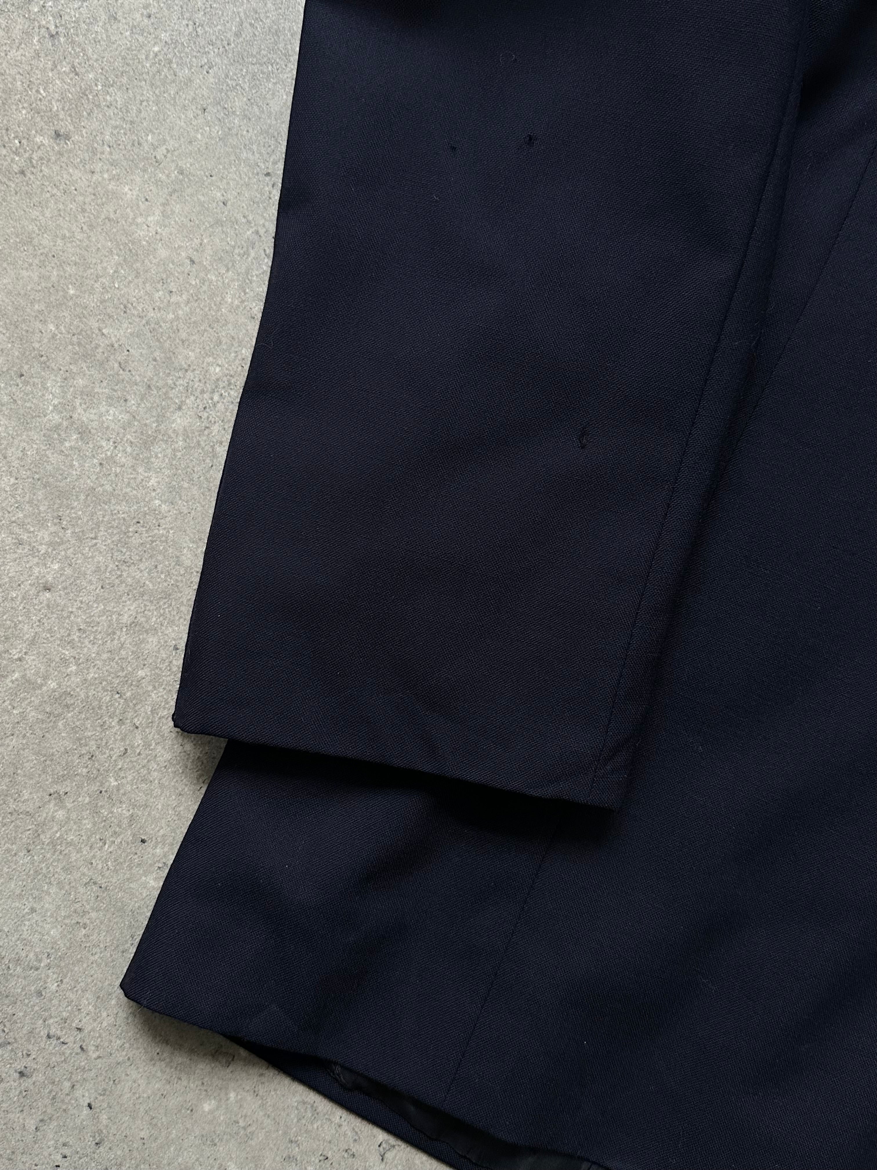 Burberry 1990s double-breasted pure wool blazer in size 42R/XL, classic tailored design with button details.