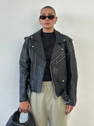 Vintage Leather Biker Jacket - M - SYLK
