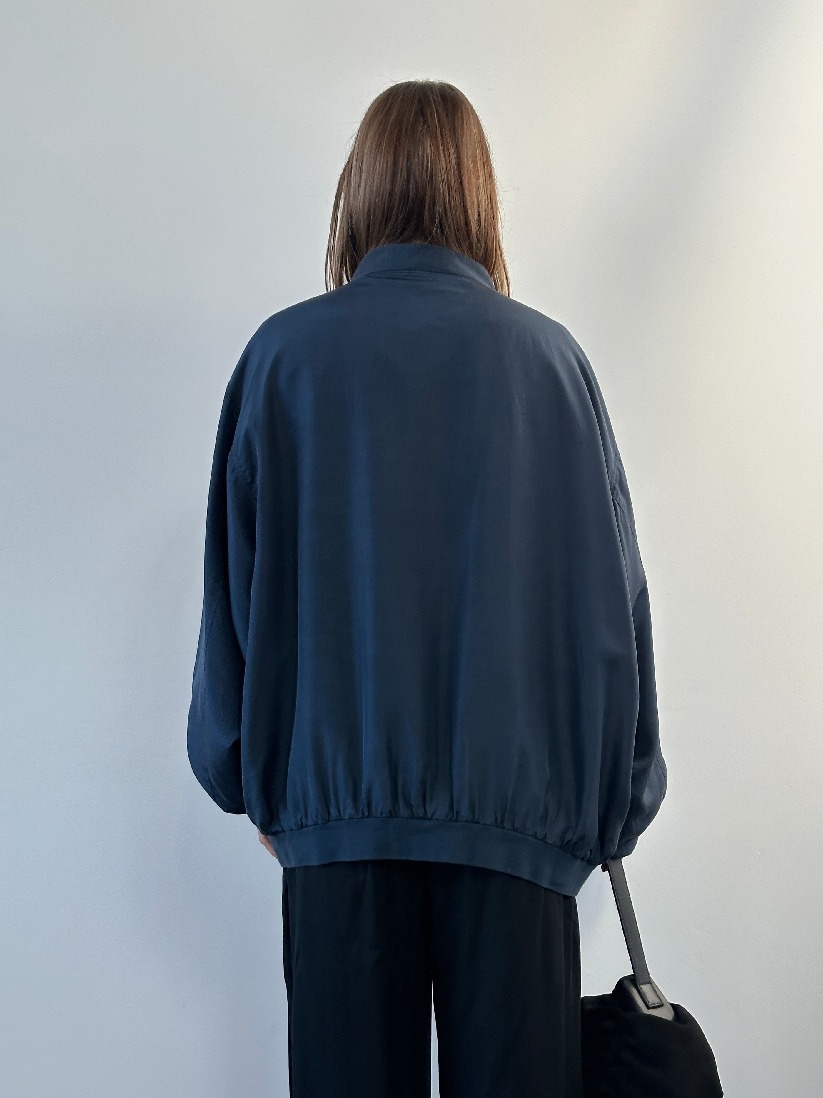 Vintage 1980s Pure Silk Bomber Jacket - XXL - SYLK