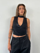 Rental Emporio Armani 2003 Silk Sheer Scarf Top - S - SYLK