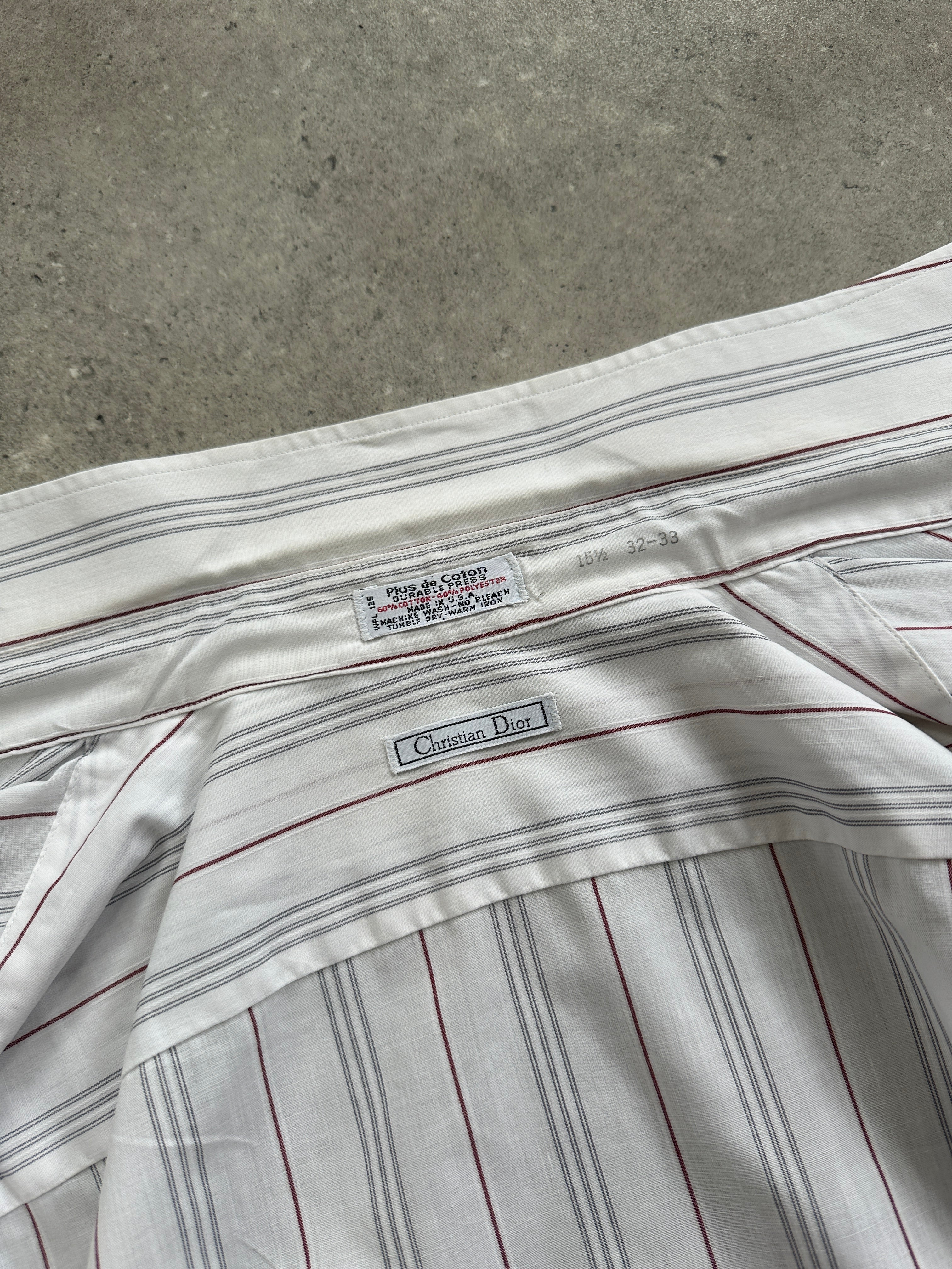 Christian Dior Stripe Cotton Logo Shirt - M - SYLK