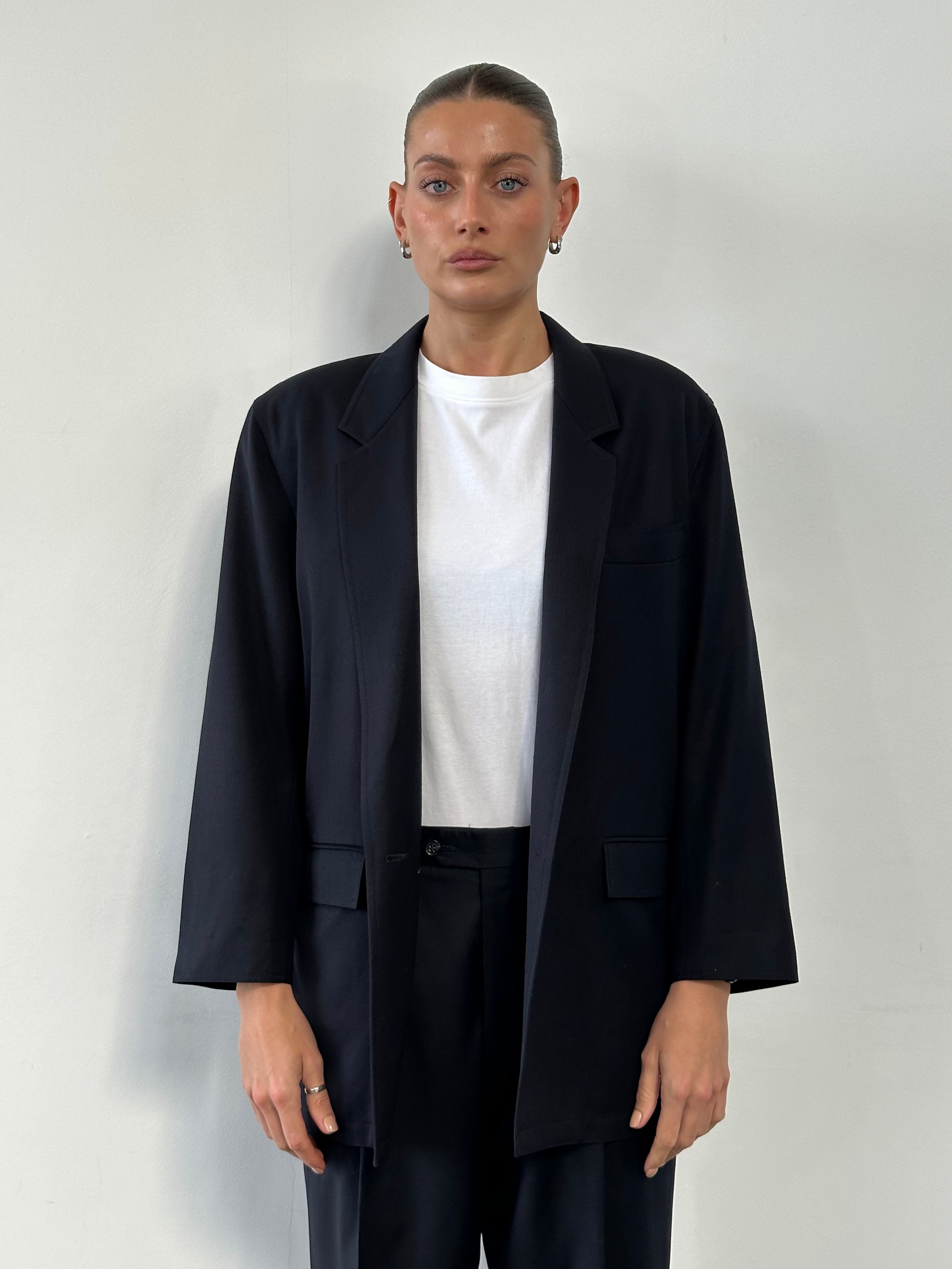 Max Mara Pure Wool Unlined Single Breasted Blazer - M - SYLK