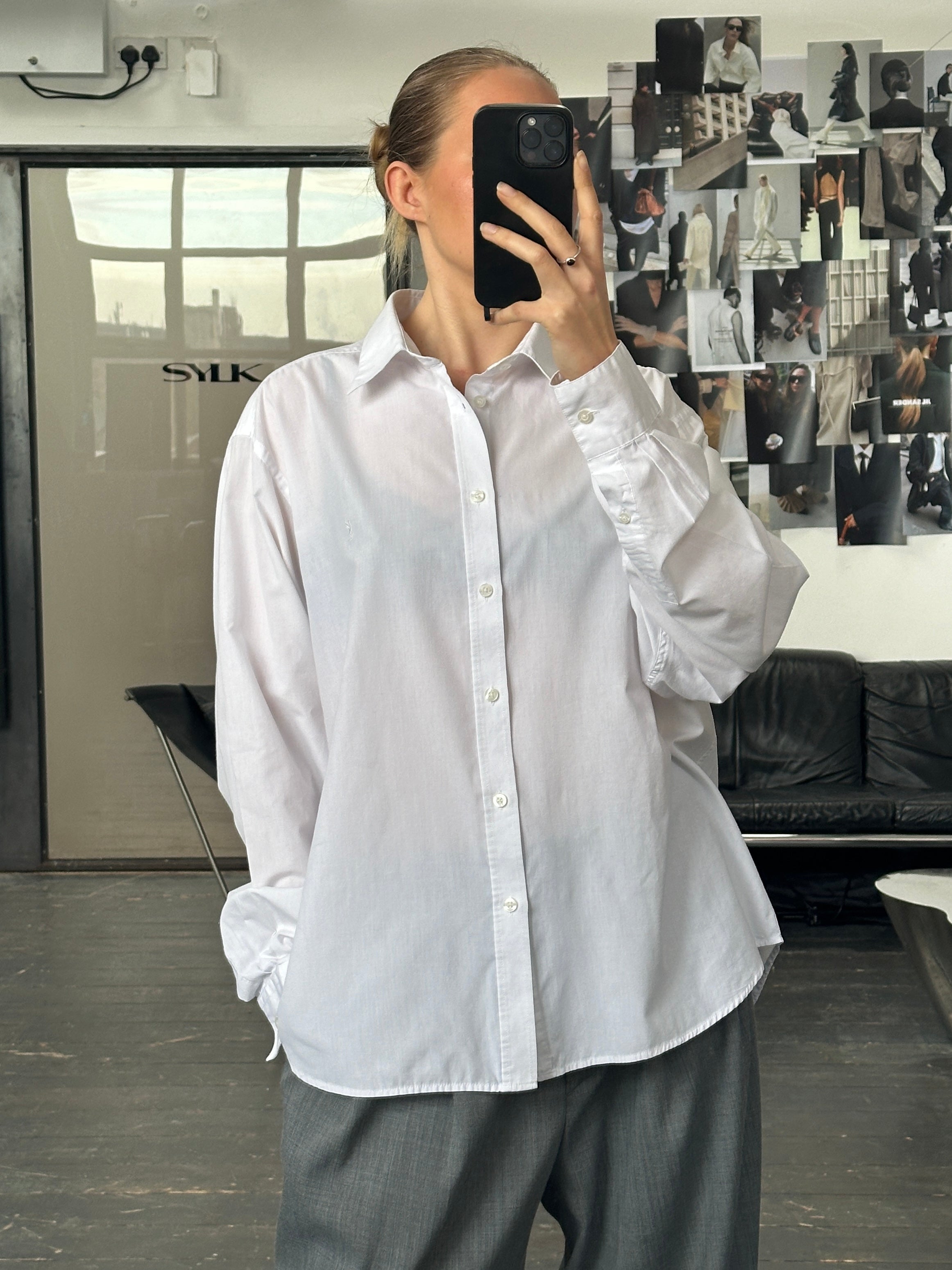 Yves Saint Laurent Pour Homme cotton shirt in size L/XL, featuring a classic design and light fabric suitable for casual wear.