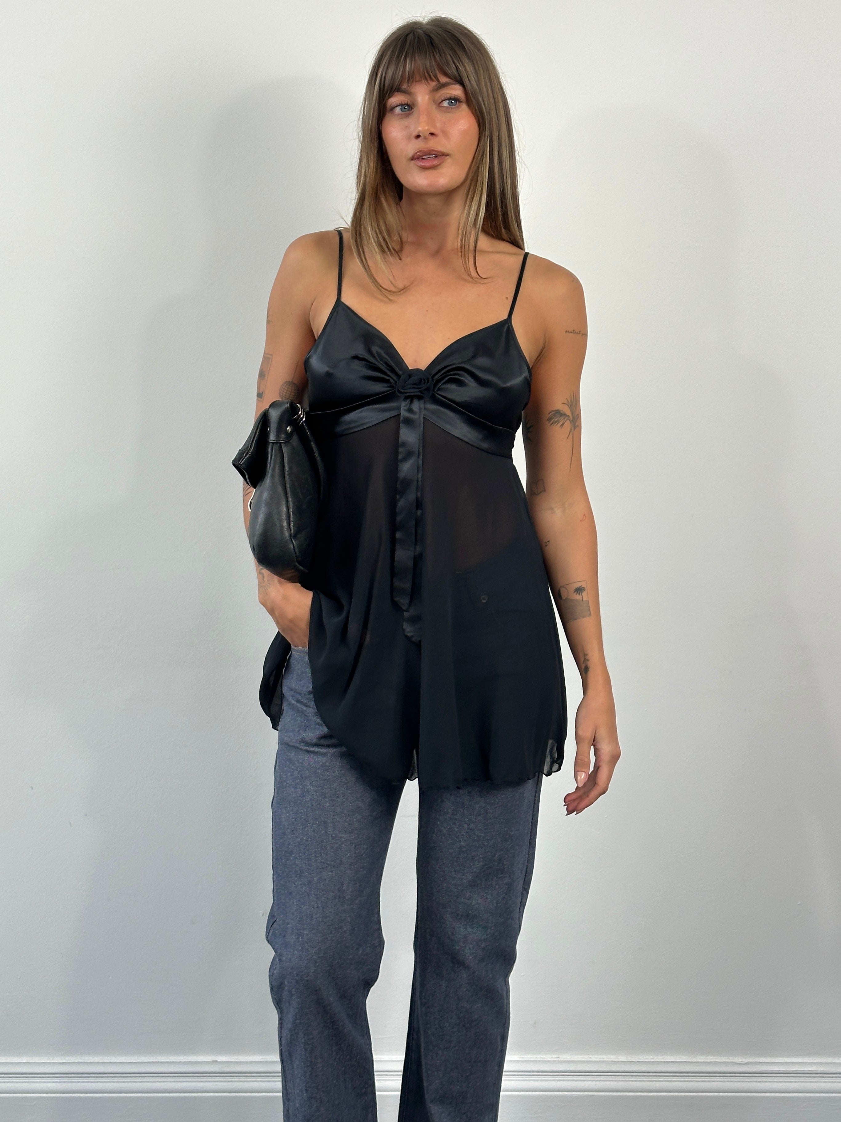 Victoria’s Secret 2000s Satin Sheer Slip Top - S - SYLK