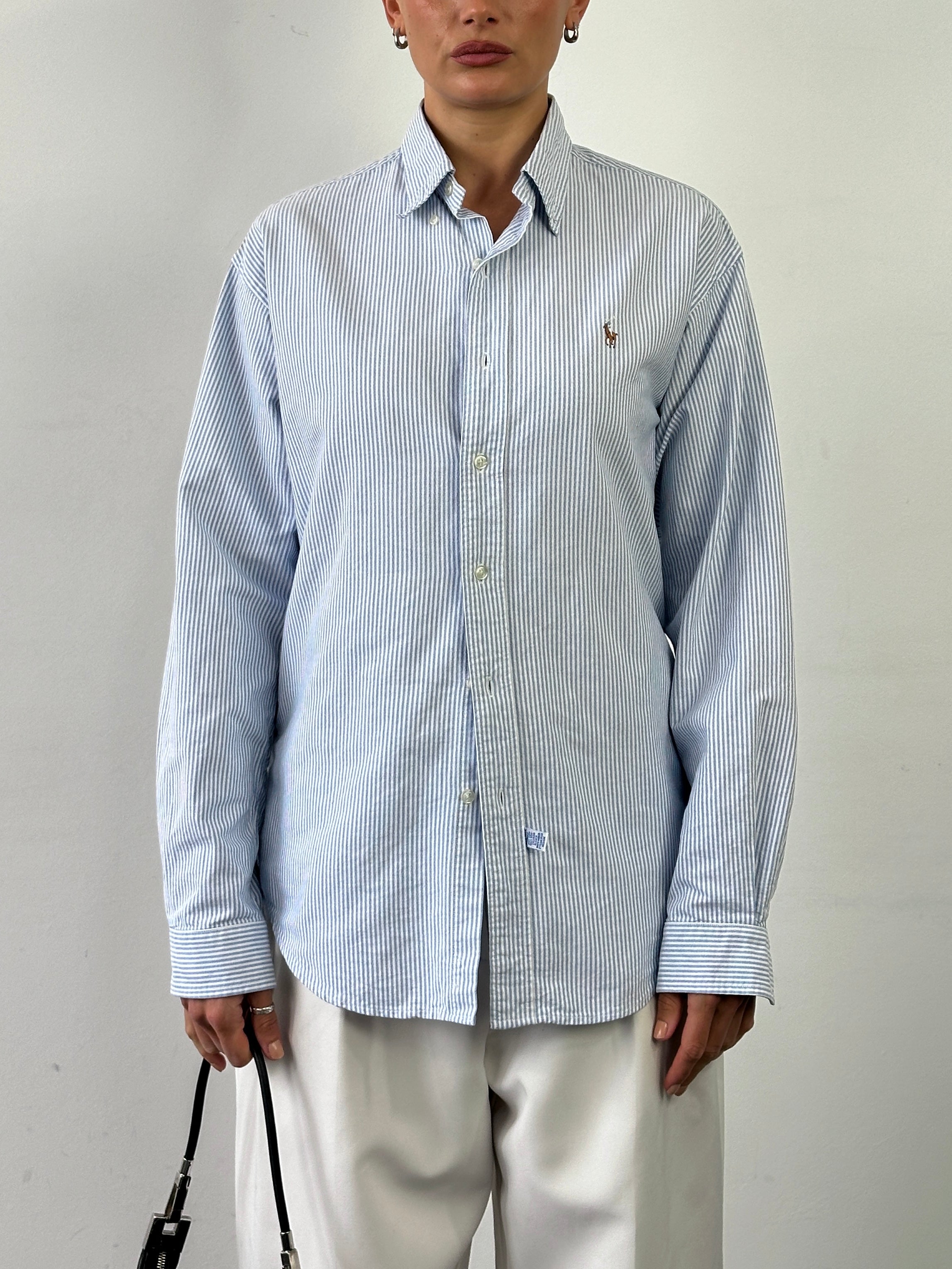 Ralph Lauren Stripe Pure Cotton Logo Shirt - M/L - SYLK