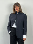 Yves Saint Laurent Pour Homme 1990s Pure Wool High Neck Blazer - 38R/M - SYLK